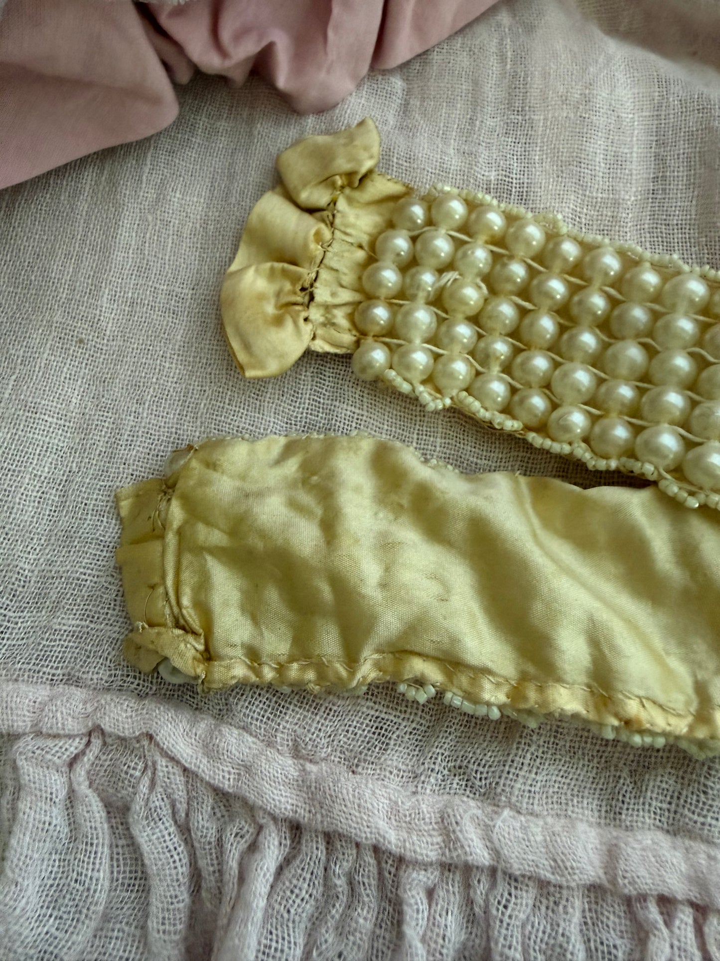 Antique 5 Row Silk Pearl Collar