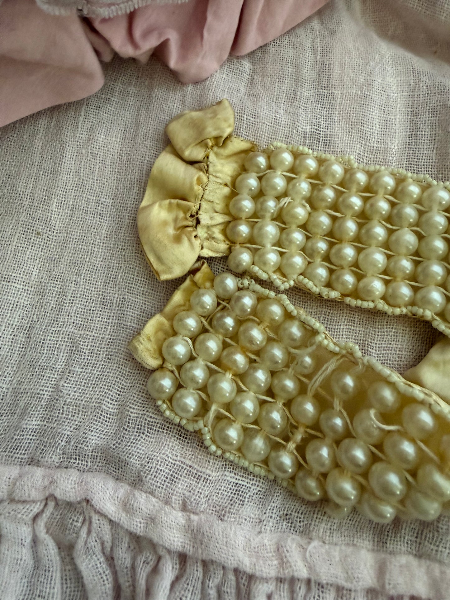 Antique 5 Row Silk Pearl Collar