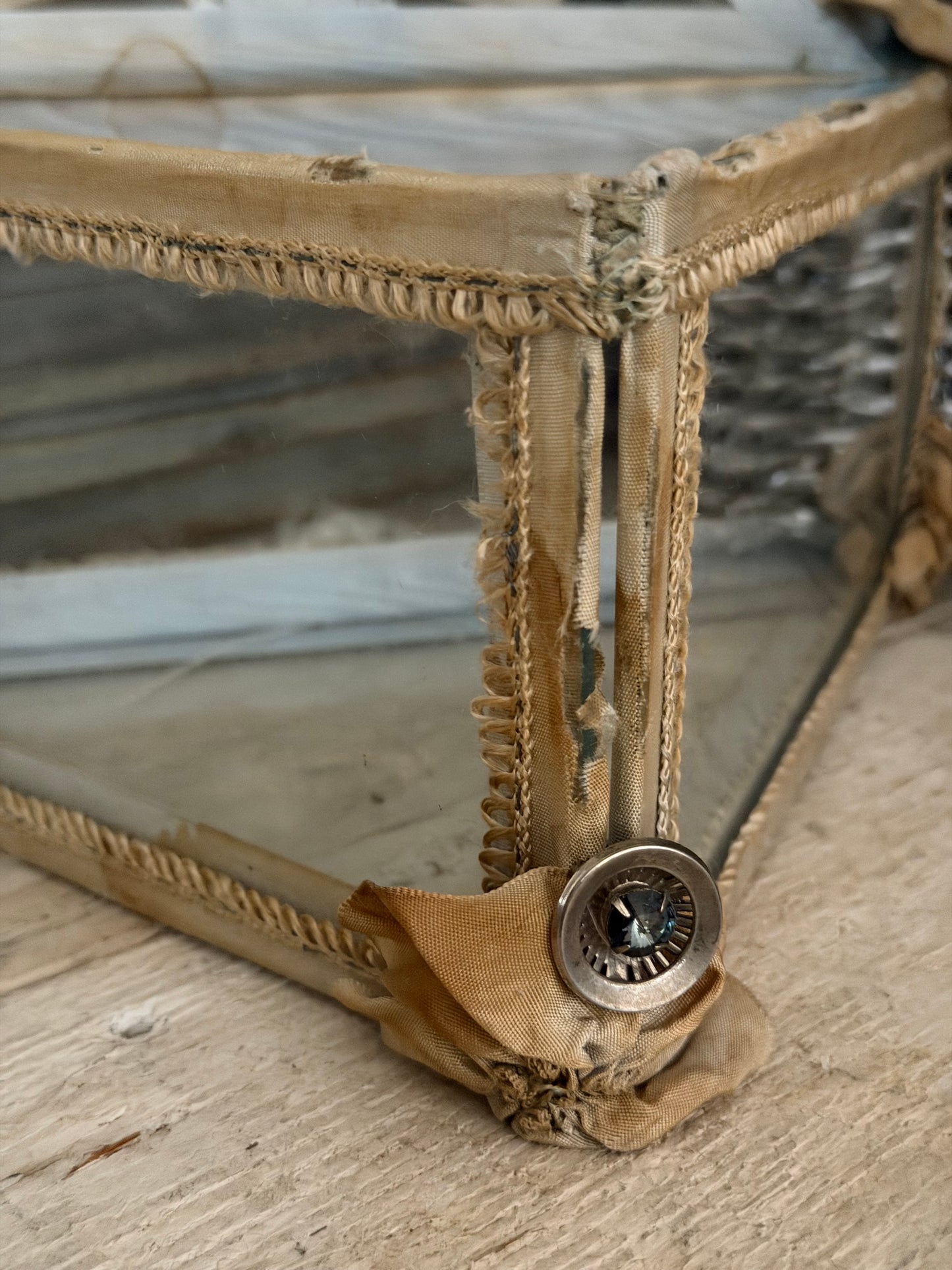 Antique Glass Ribbon Boudoir Box