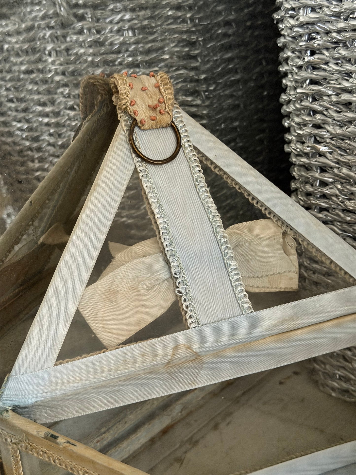 Antique Glass Ribbon Boudoir Box