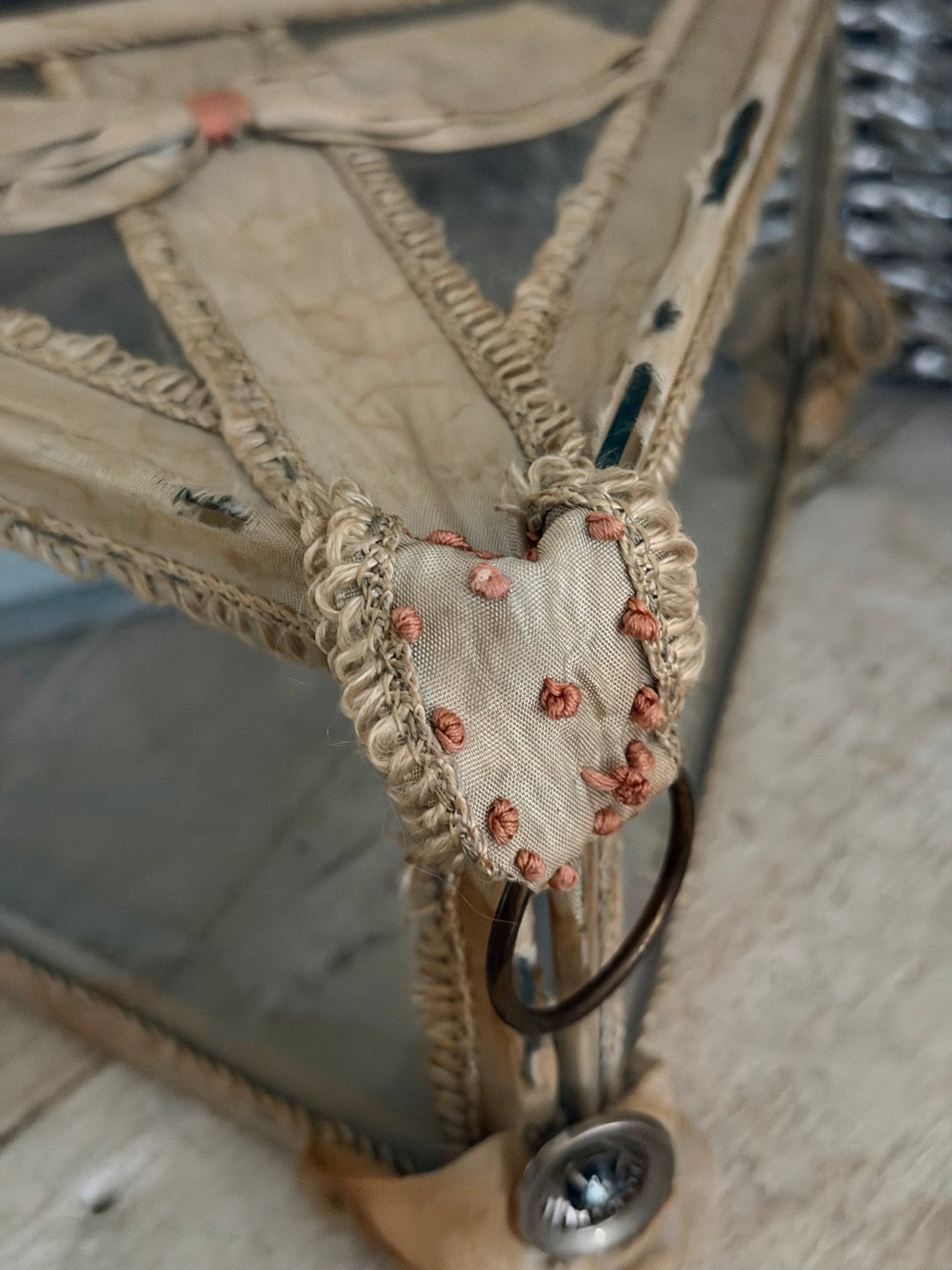 Antique Glass Ribbon Boudoir Box
