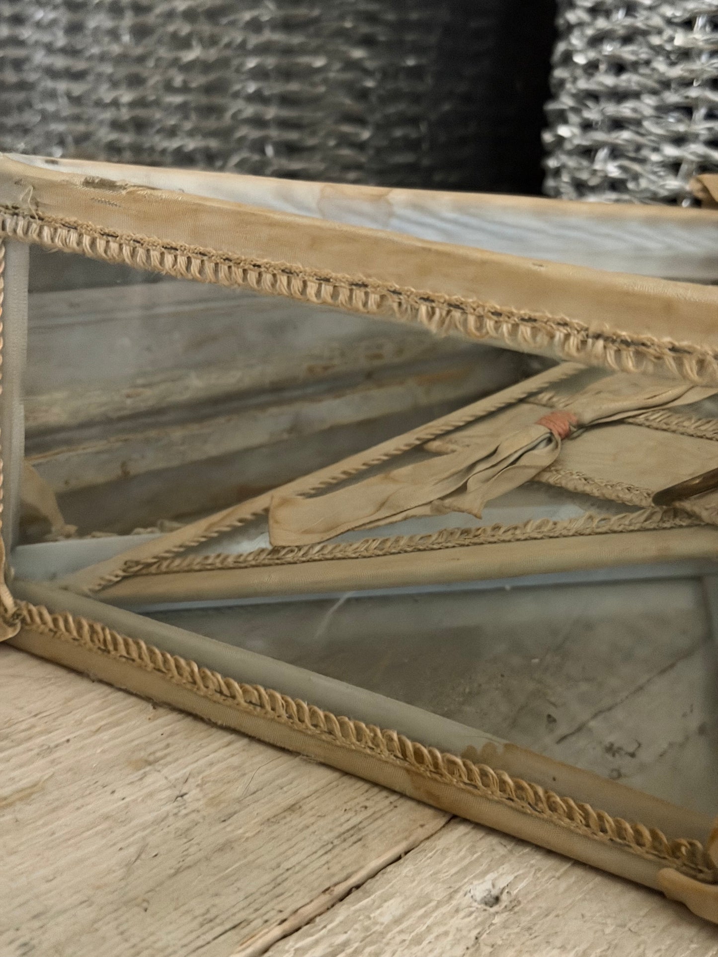 Antique Glass Ribbon Boudoir Box