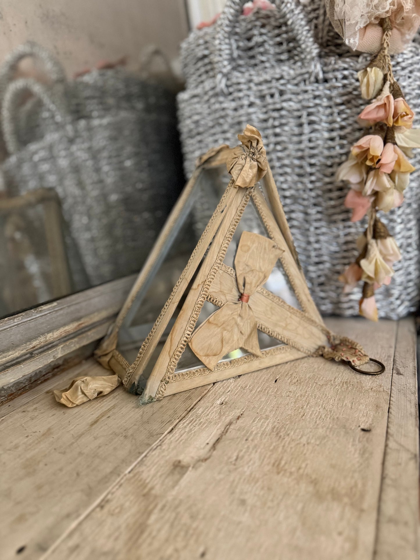 Antique Glass Ribbon Boudoir Box