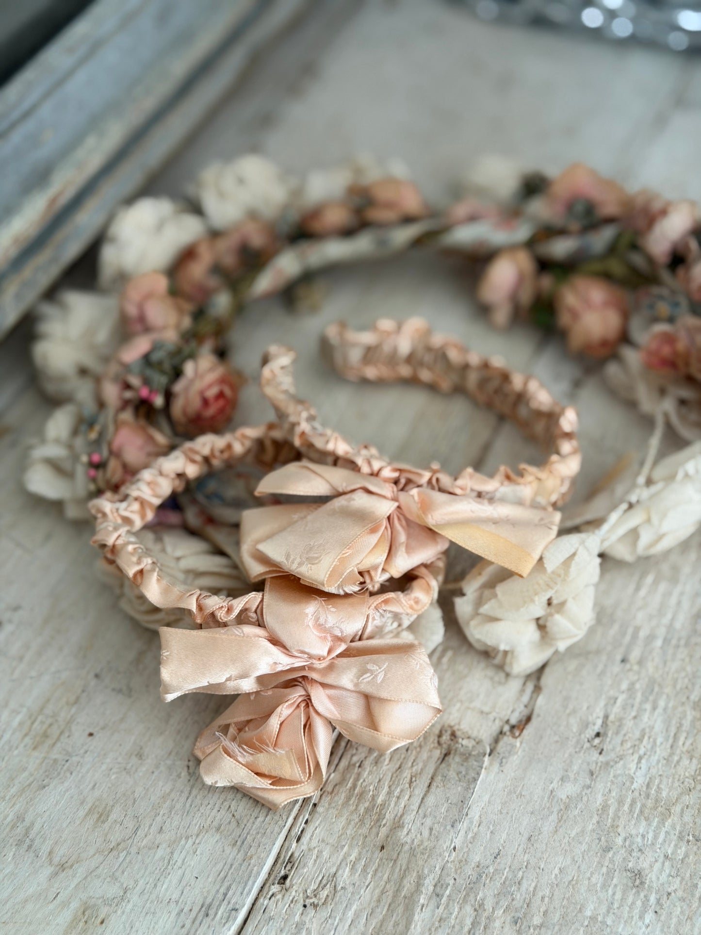 Antique Pink Silk Ribbon Baby Bands