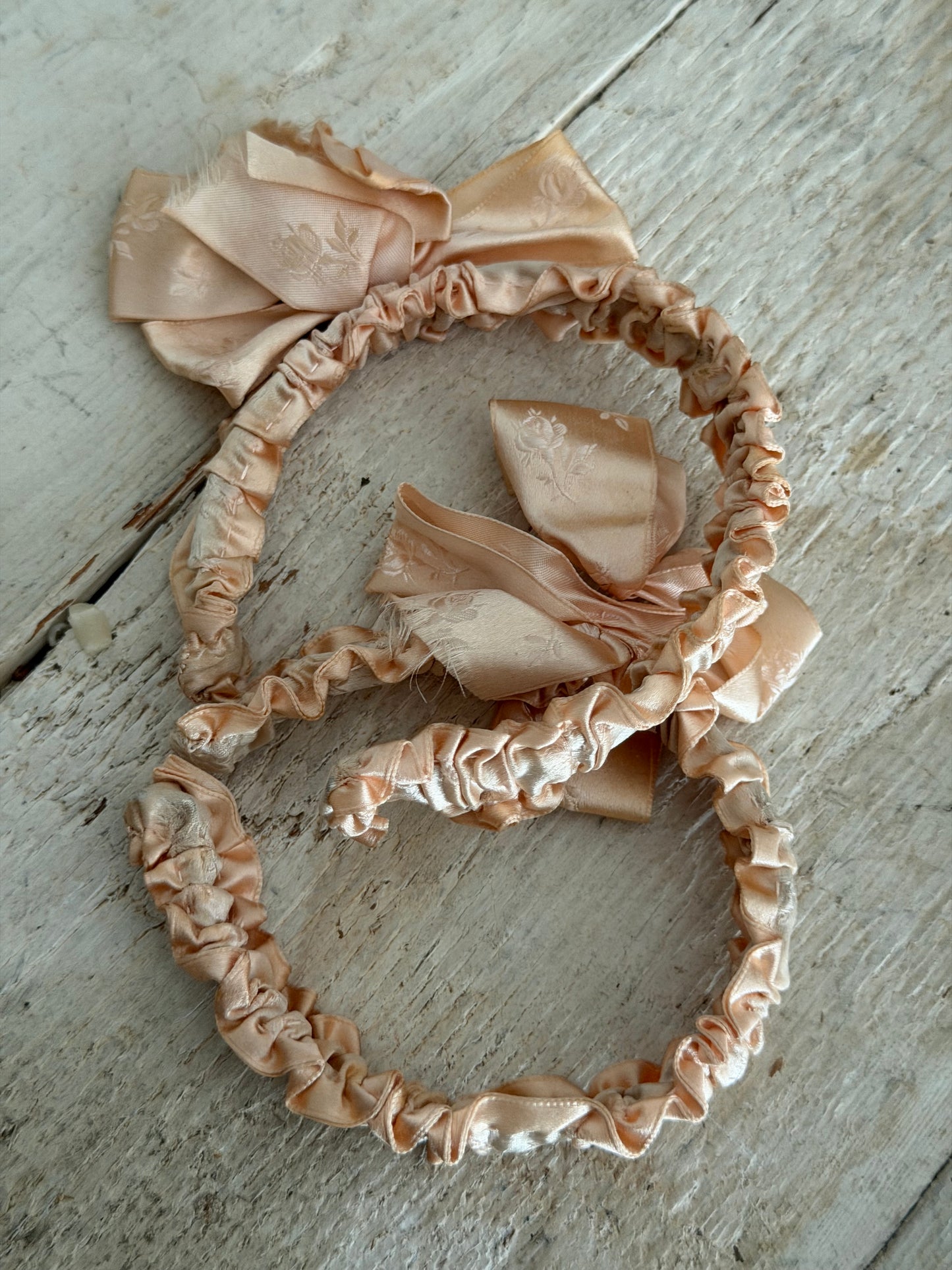Antique Pink Silk Ribbon Baby Bands