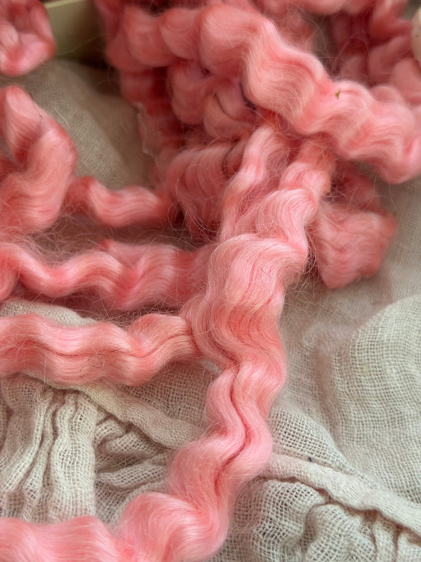 Antique 1920's Pink Silky Marcel Wave Mohair For Wig