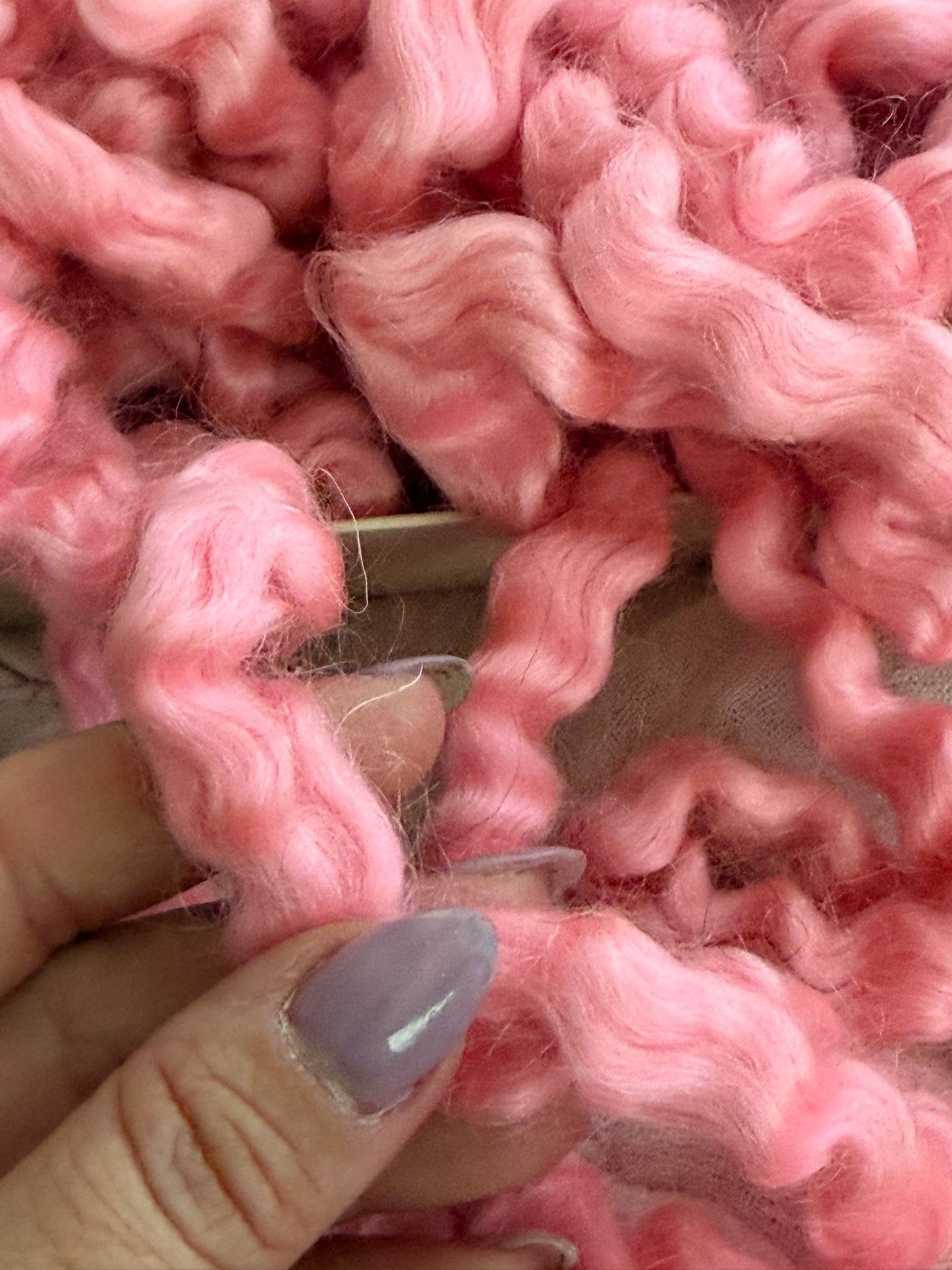 Antique 1920's Pink Silky Marcel Wave Mohair For Wig