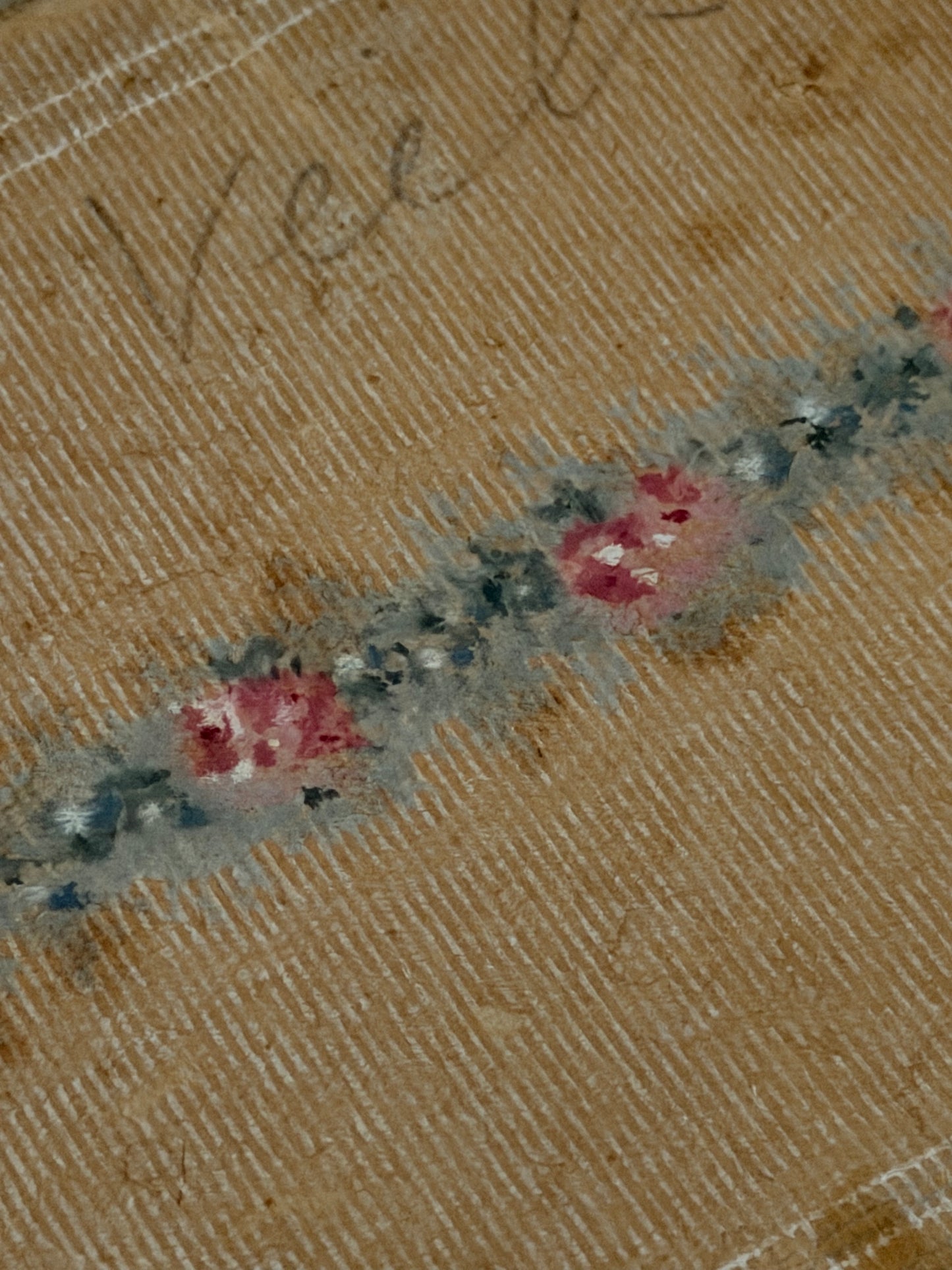 Antique French Hand Painted Floral Box