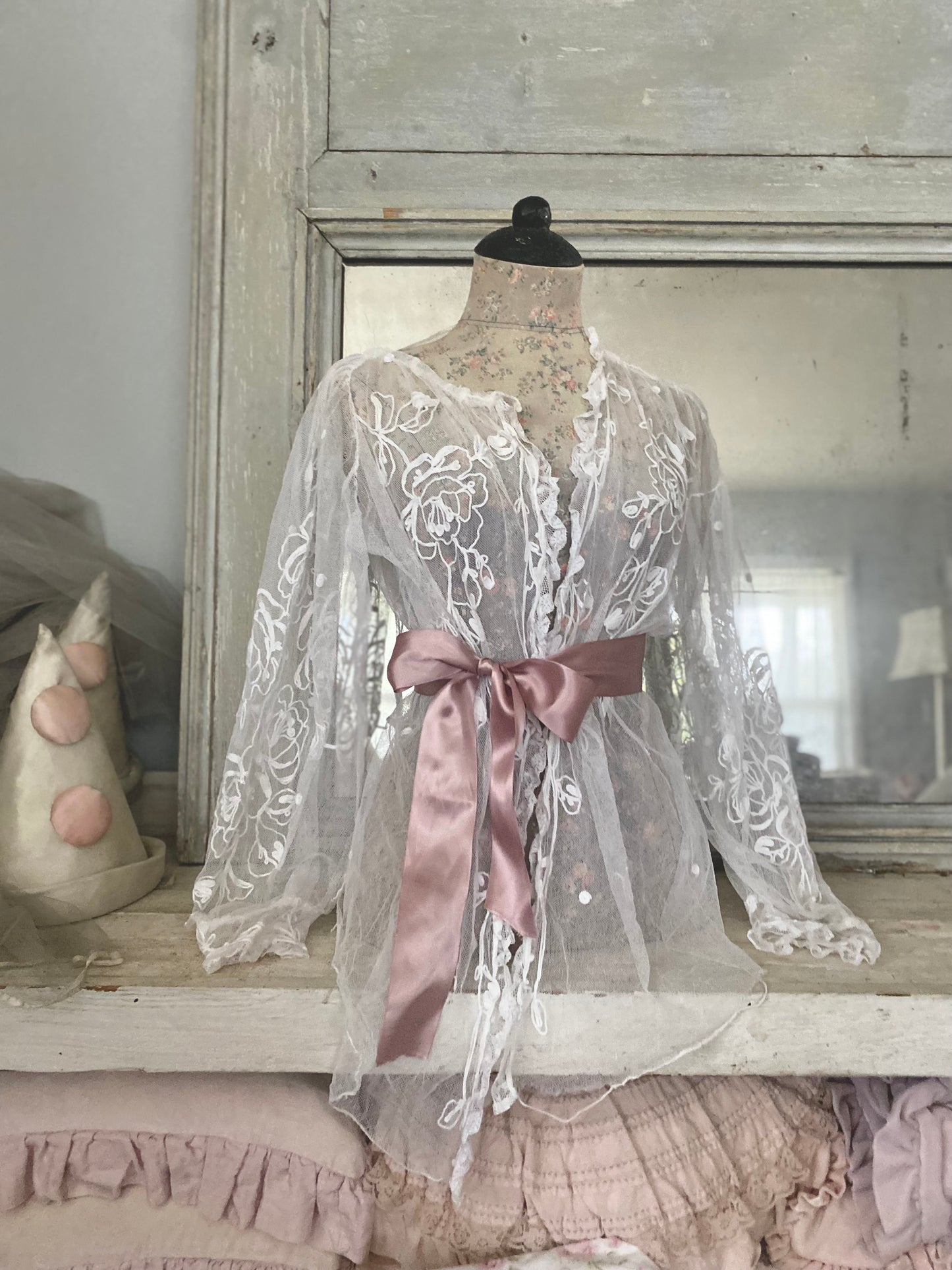Antique Embroidered Lace Blouse