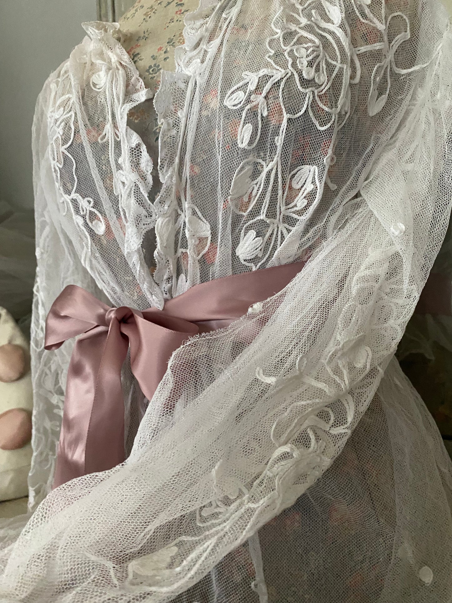 Antique Embroidered Lace Blouse