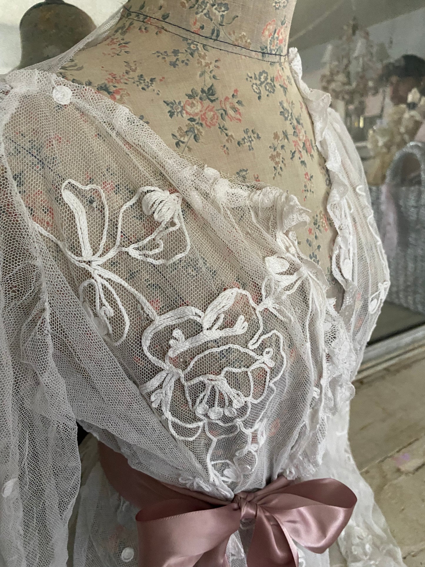 Antique Embroidered Lace Blouse