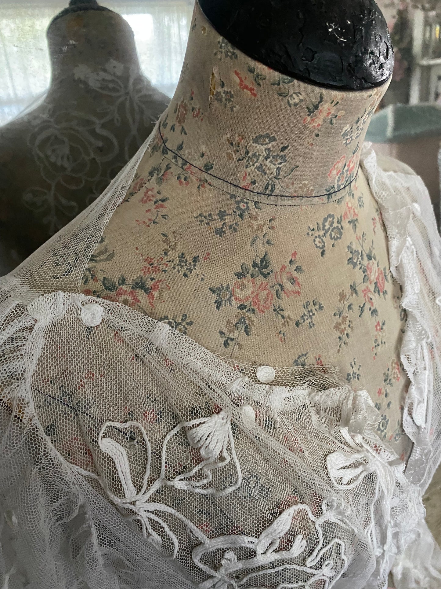 Antique Embroidered Lace Blouse