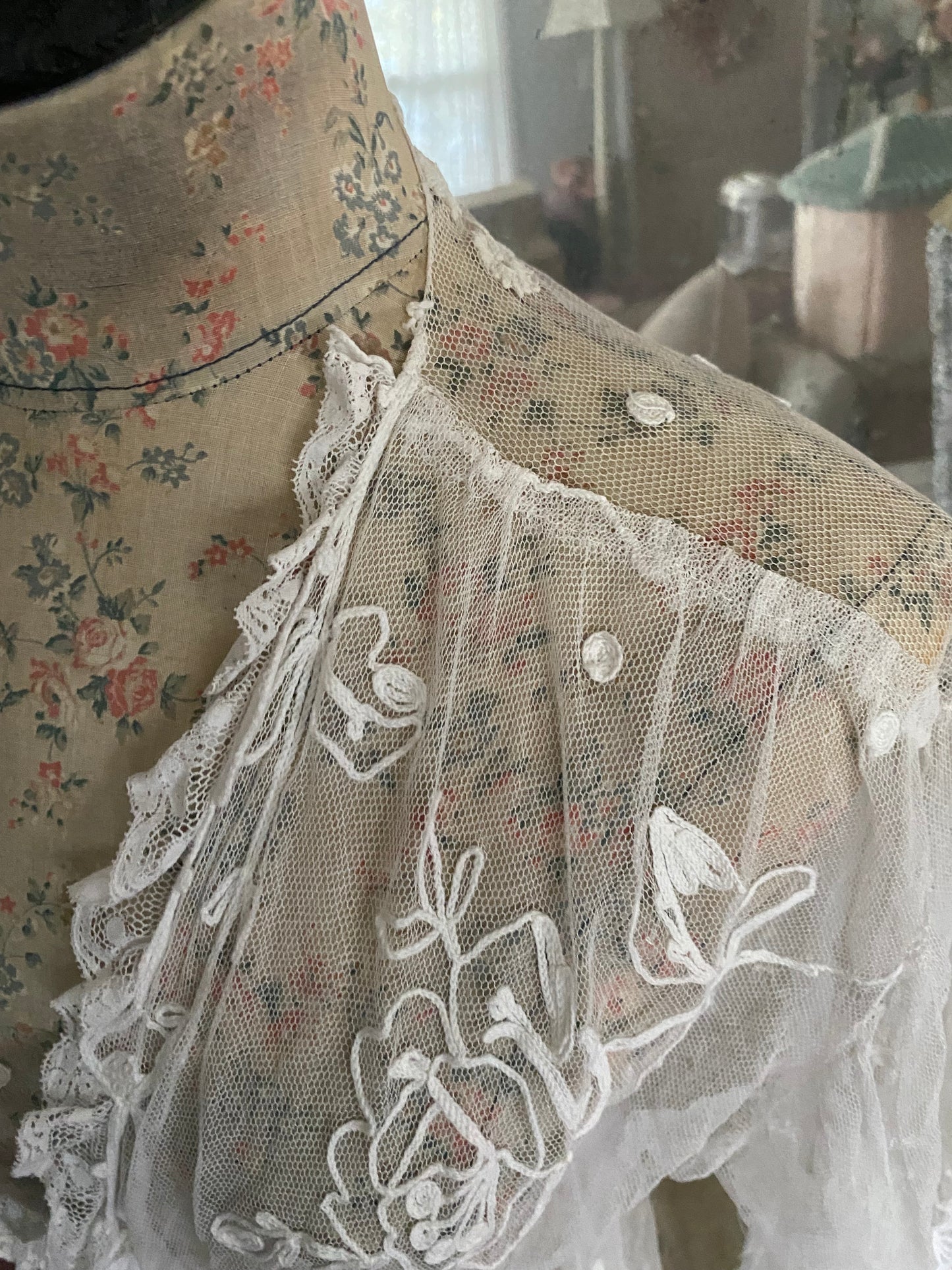 Antique Embroidered Lace Blouse