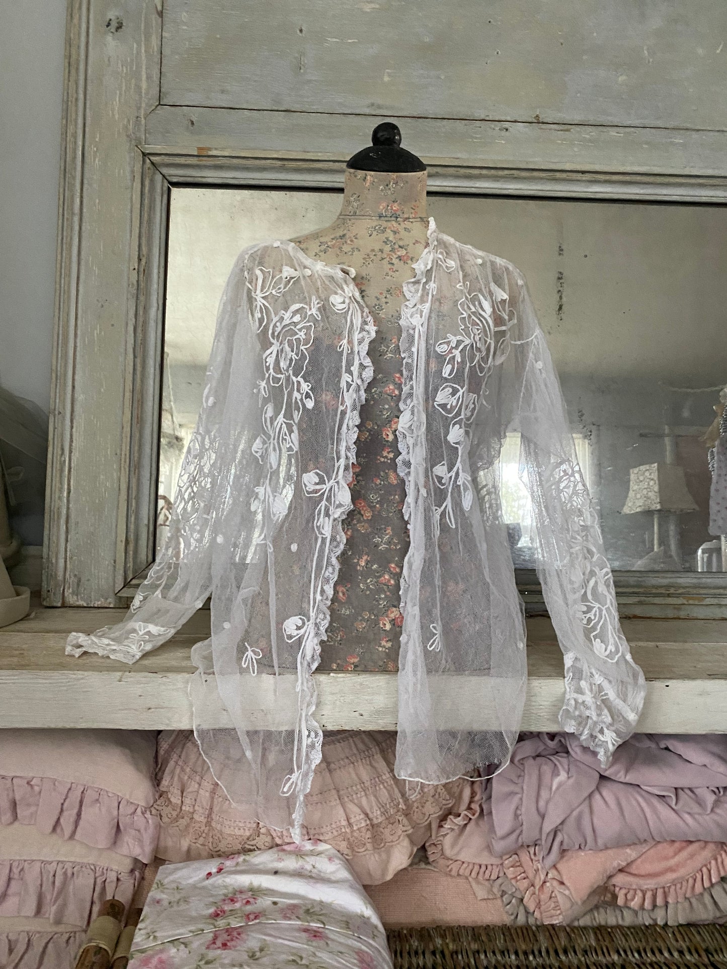 Antique Embroidered Lace Blouse