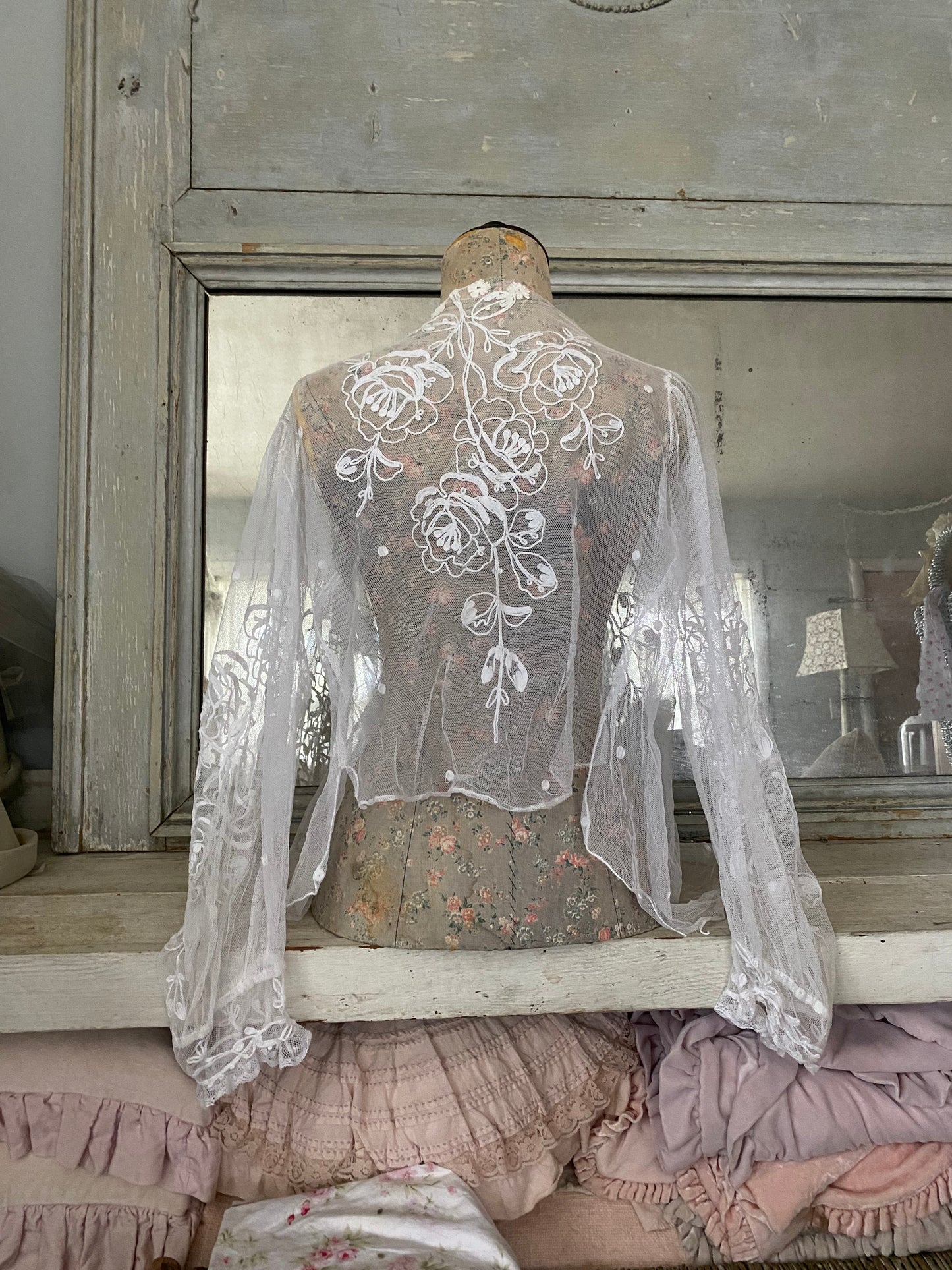 Antique Embroidered Lace Blouse