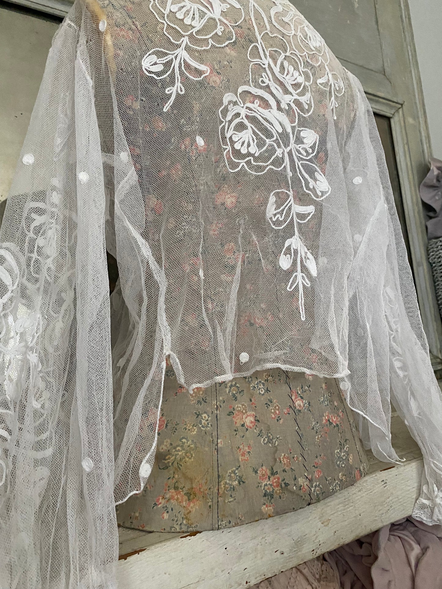 Antique Embroidered Lace Blouse