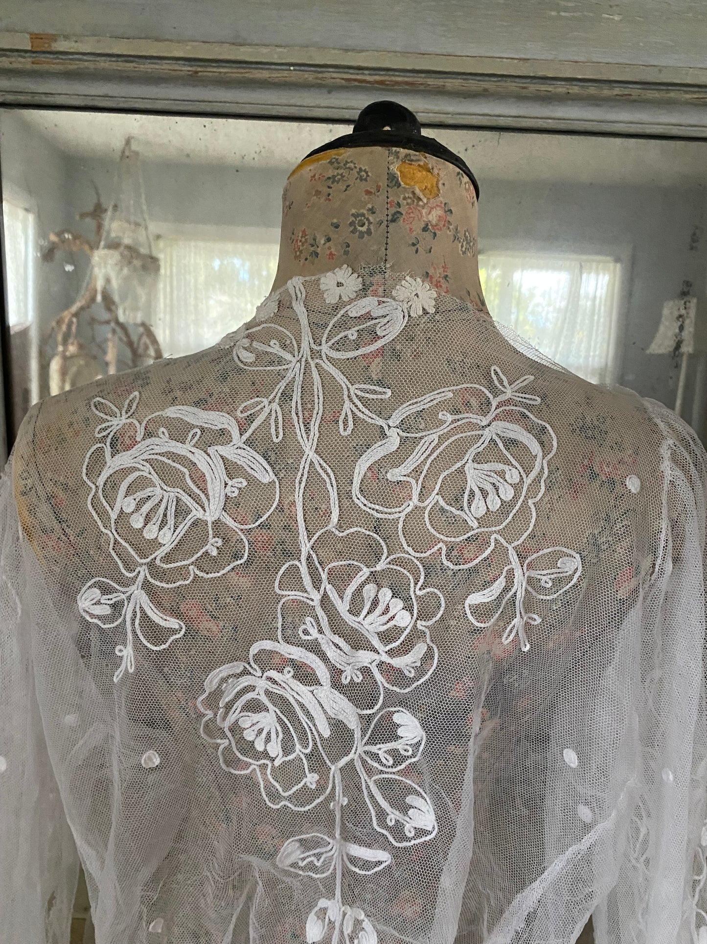 Antique Embroidered Lace Blouse