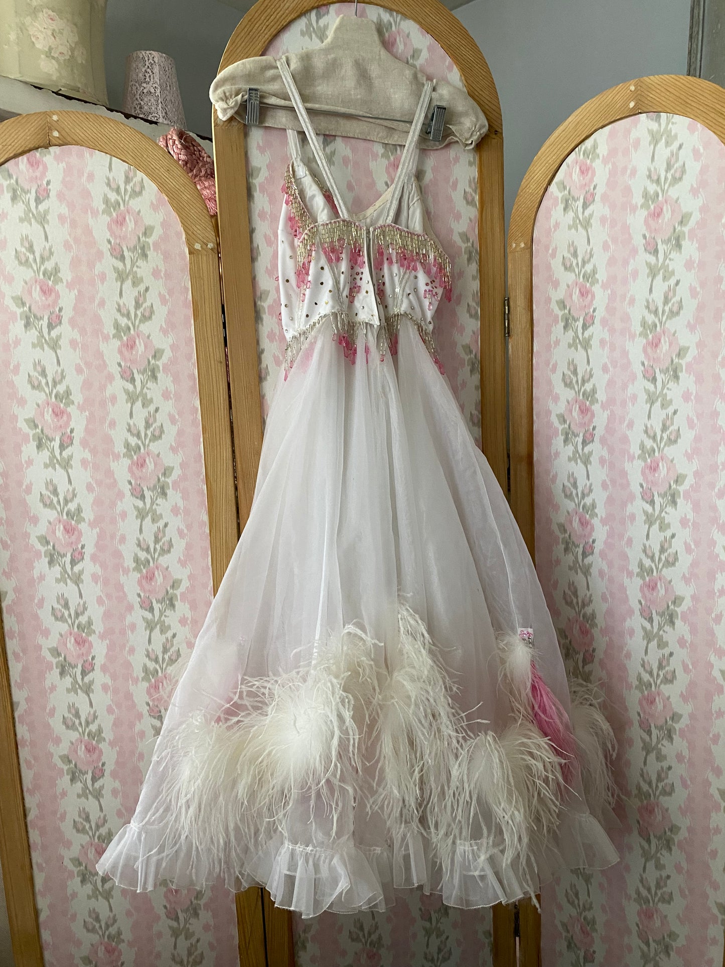 Vintage Pink Feather Tutu