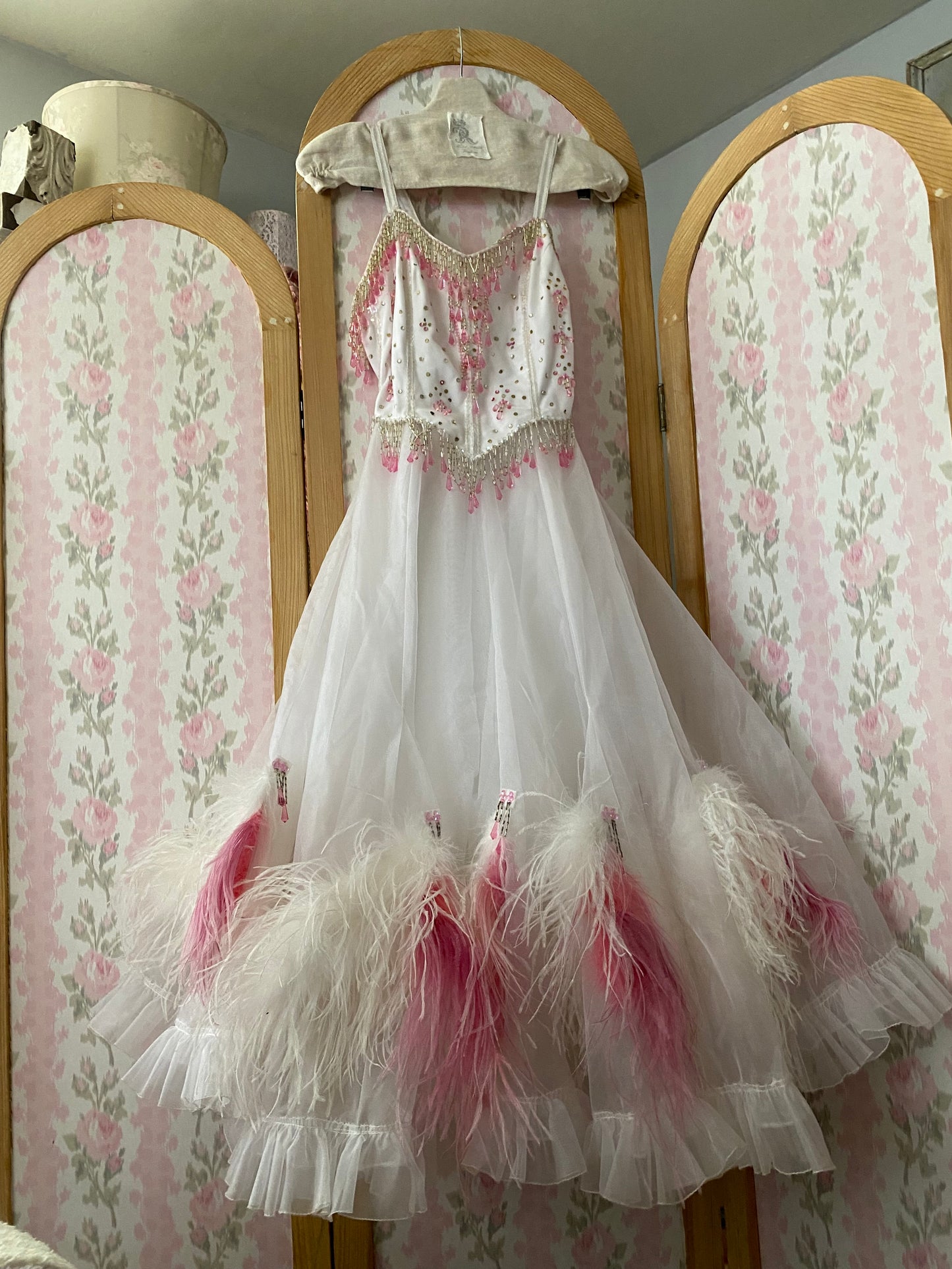 Vintage Pink Feather Tutu