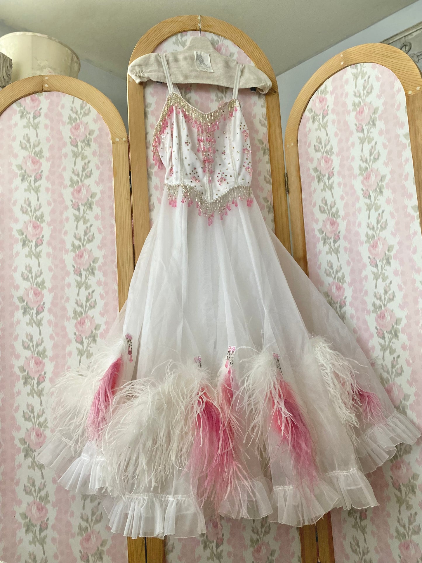 Vintage Pink Feather Tutu