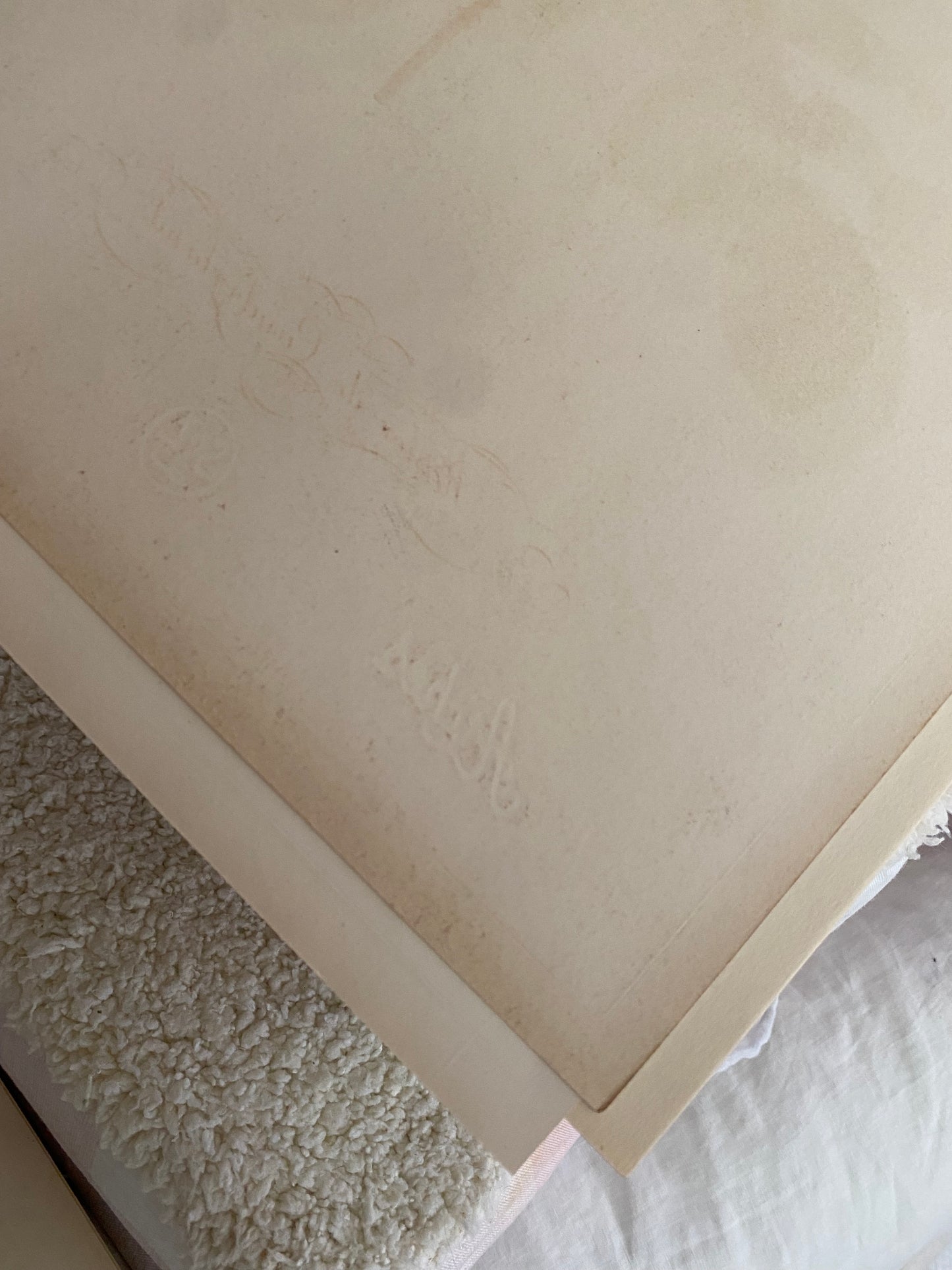 Antique French Pink Rose Etching Fleurs No.2