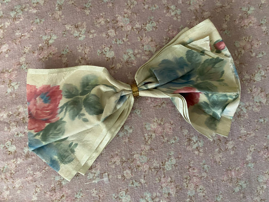 Antique French Ribbon Silk Hair Bow