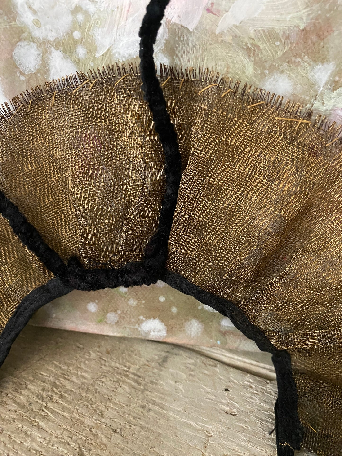 Antique Gold Mesh Lame Theater Headdress