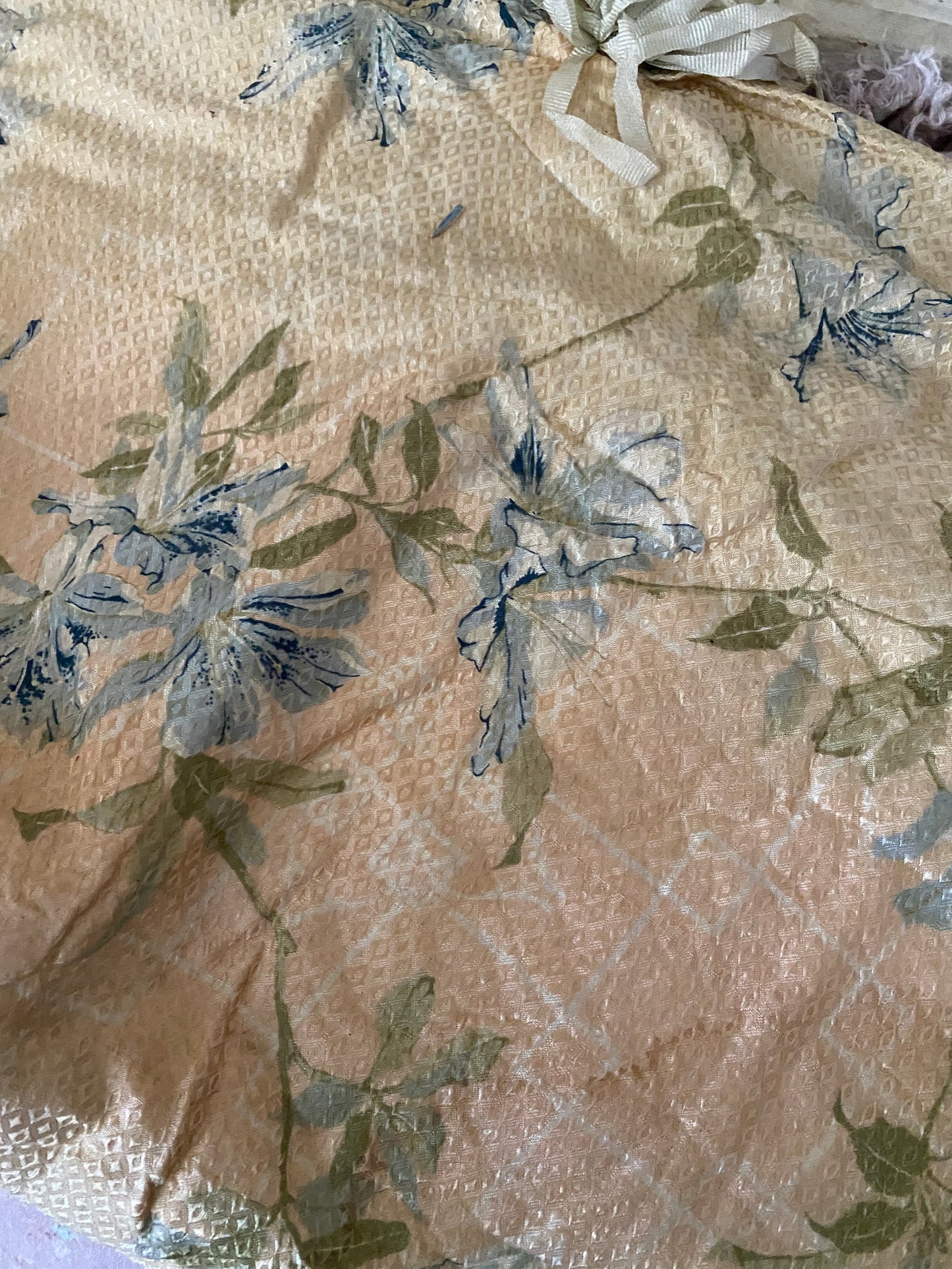 Antique 1920s Net Lace Rhinestone Applique