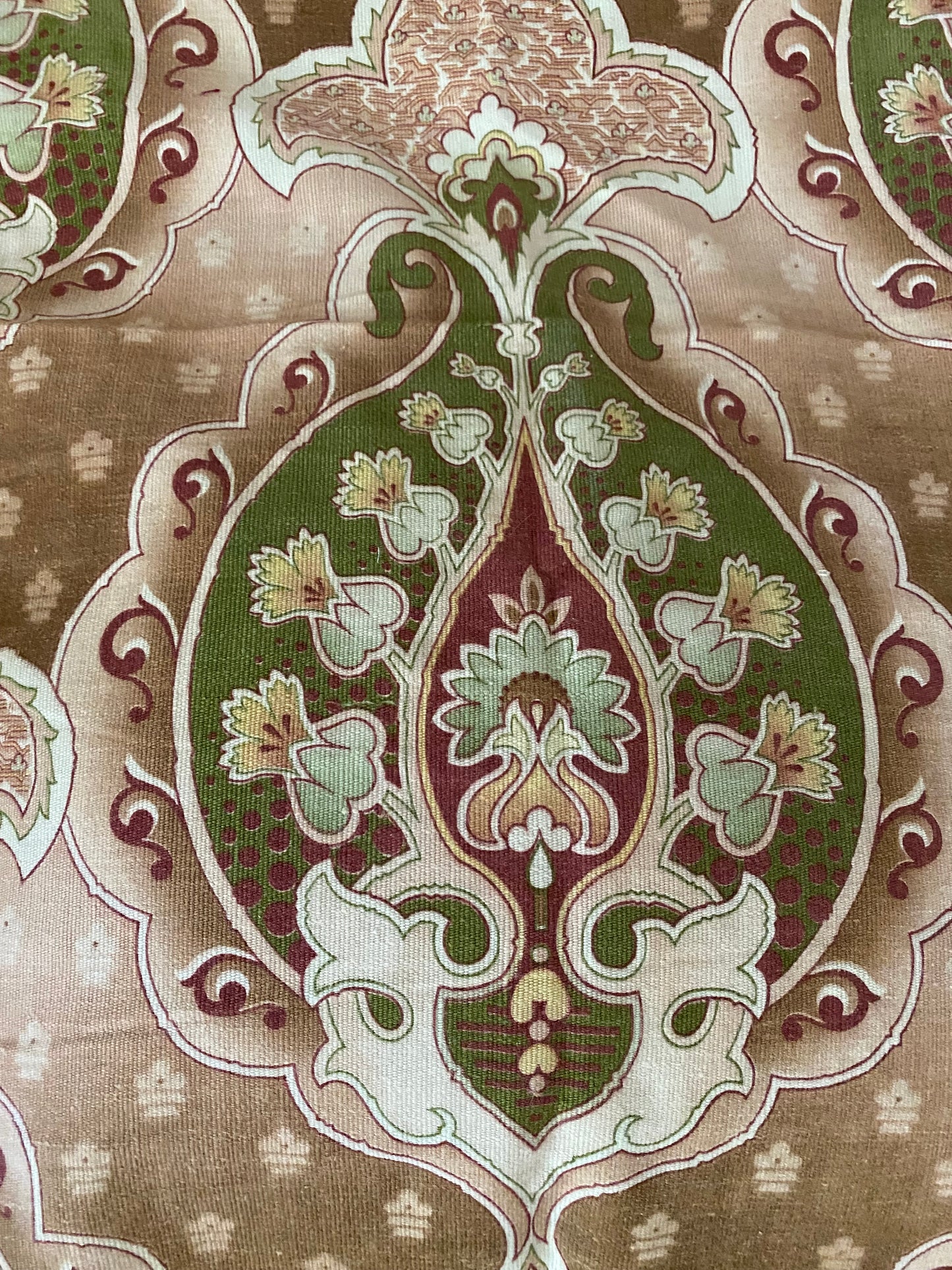 Antique French Fabric Panel Art Nouveau Cretonne