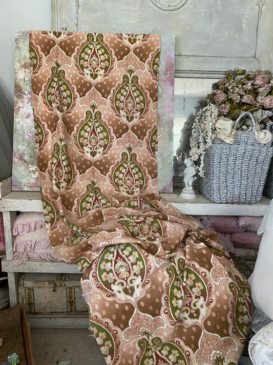 Antique French Fabric Panel Art Nouveau Cretonne