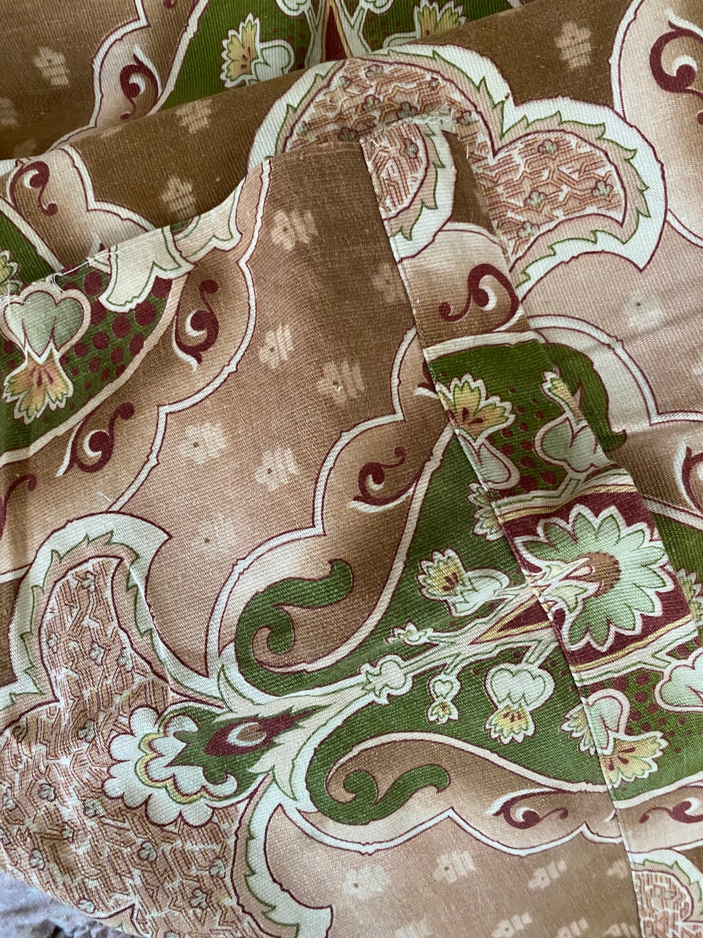 Antique French Fabric Panel Art Nouveau Cretonne