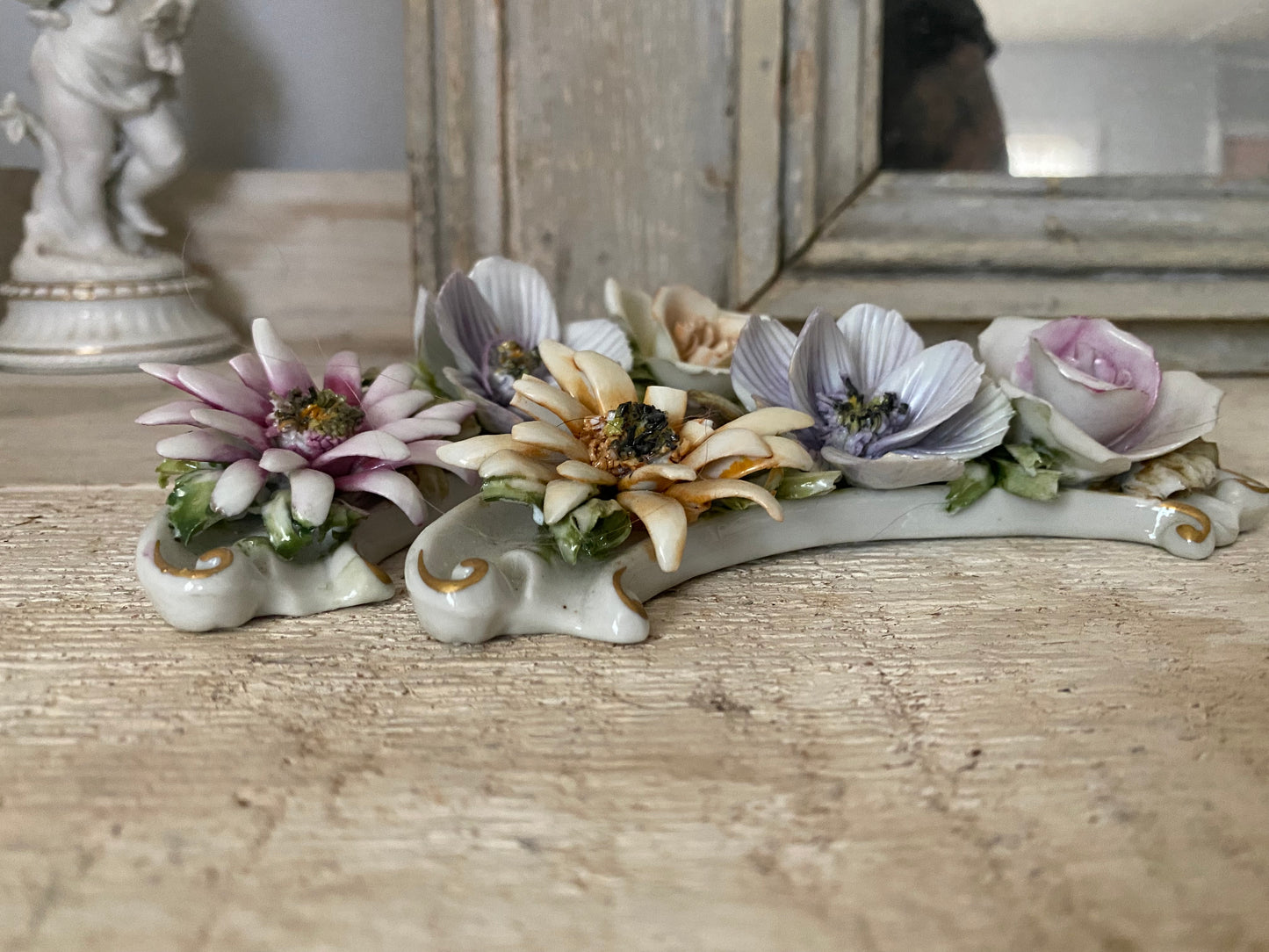 Antique Italian Bisque Flowers