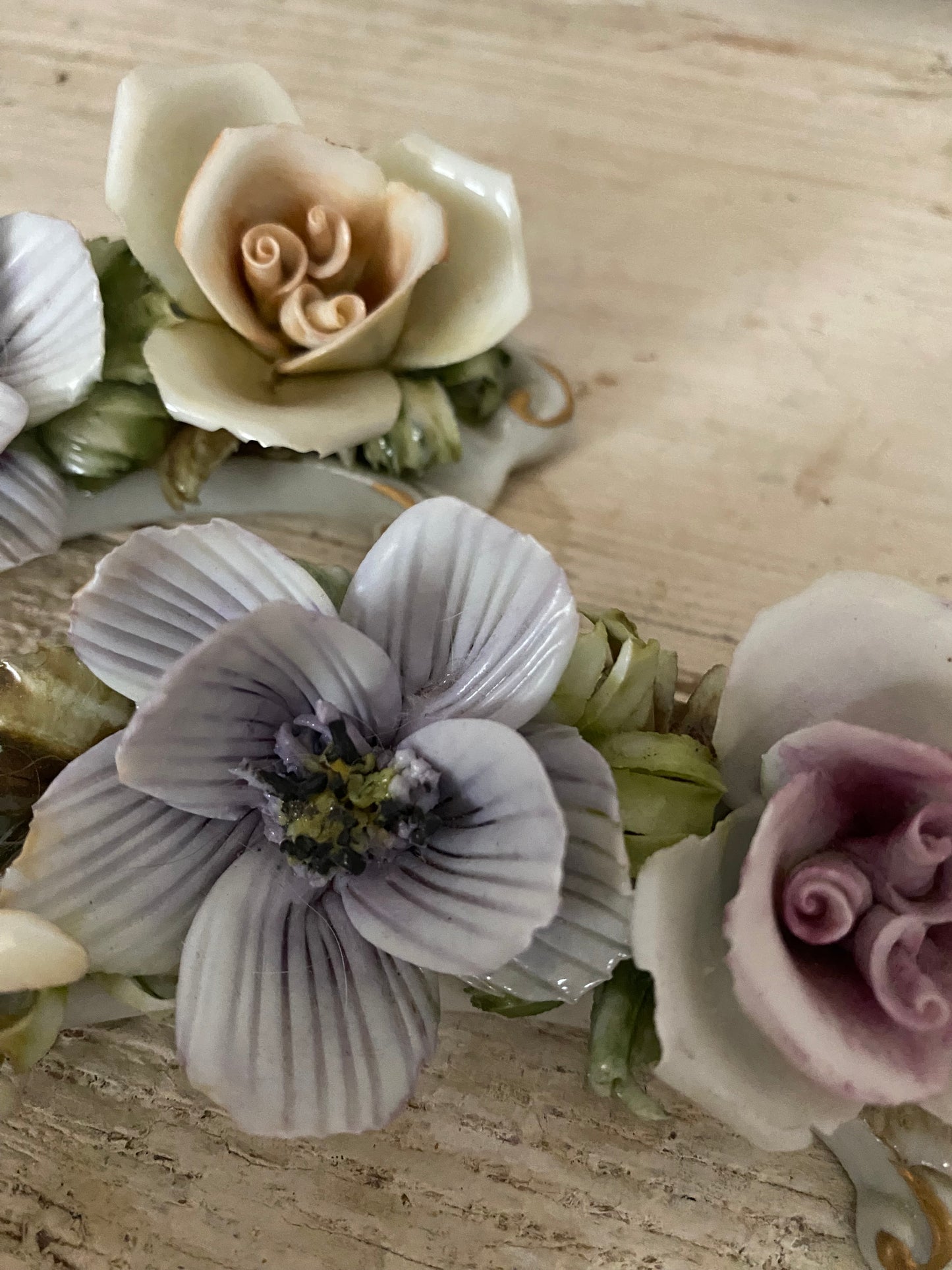 Antique Italian Bisque Flowers