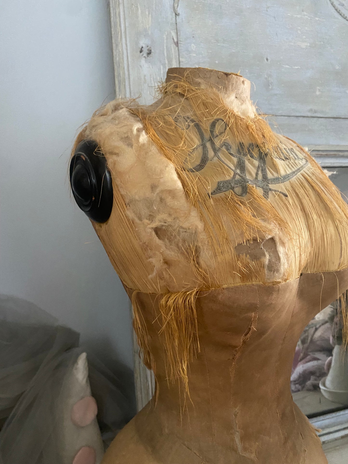 RESERVED Antique French Corset Mannequin