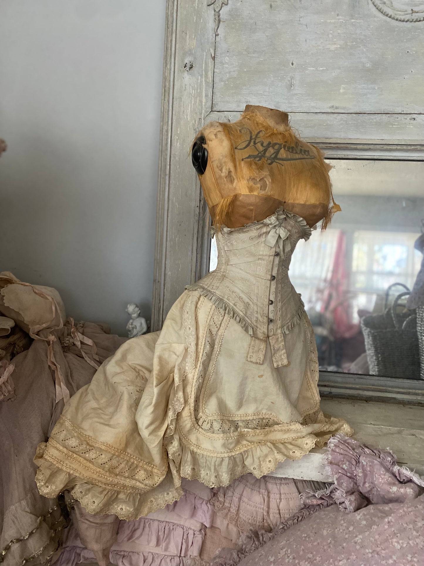 RESERVED Antique French Corset Mannequin