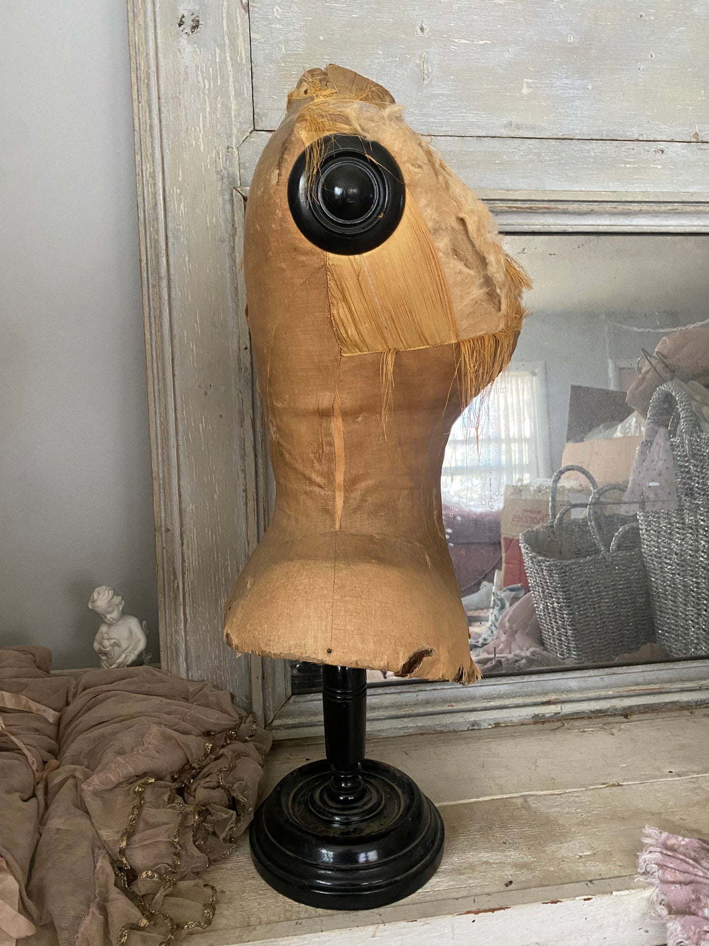 RESERVED Antique French Corset Mannequin