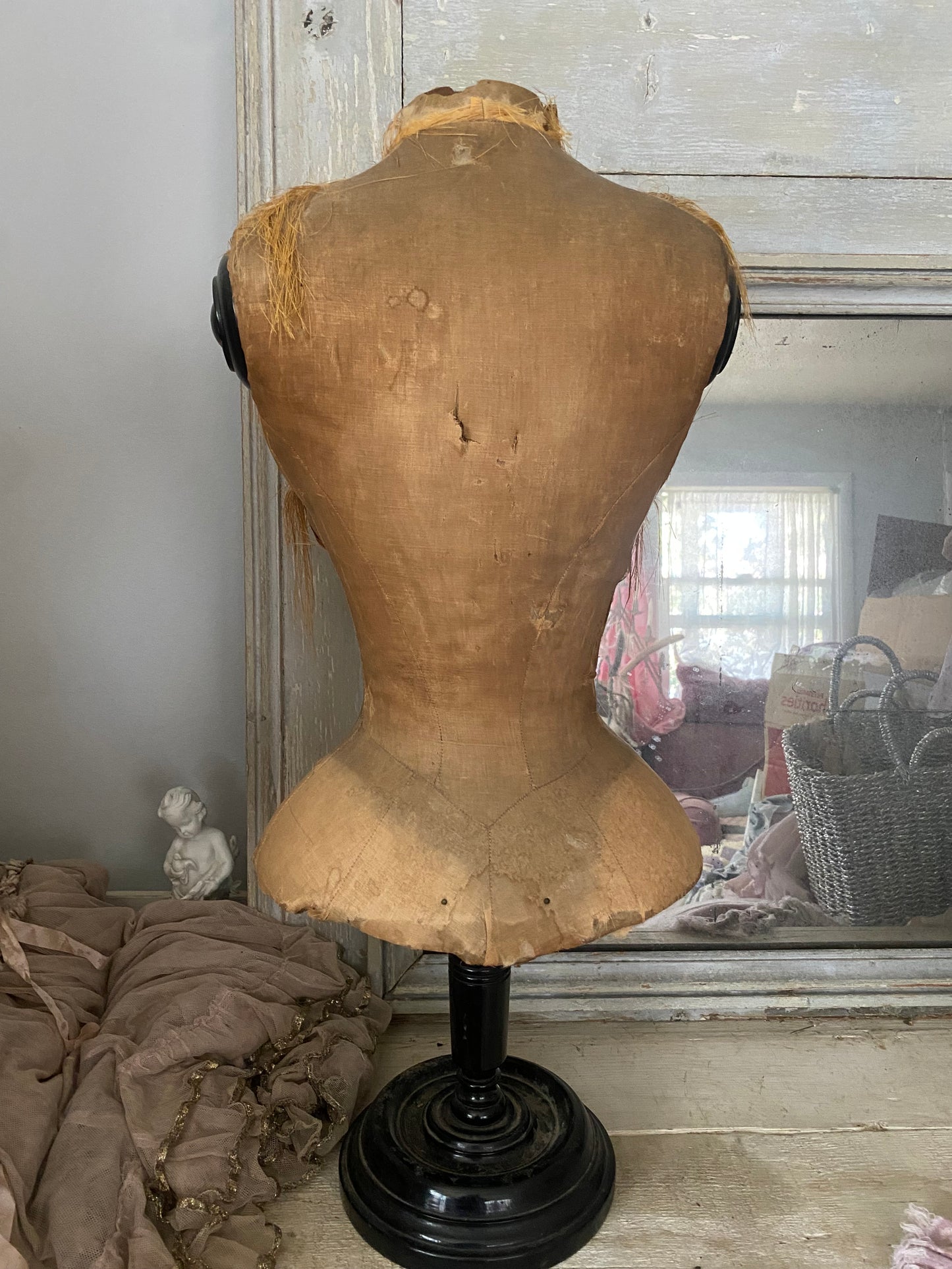 RESERVED Antique French Corset Mannequin