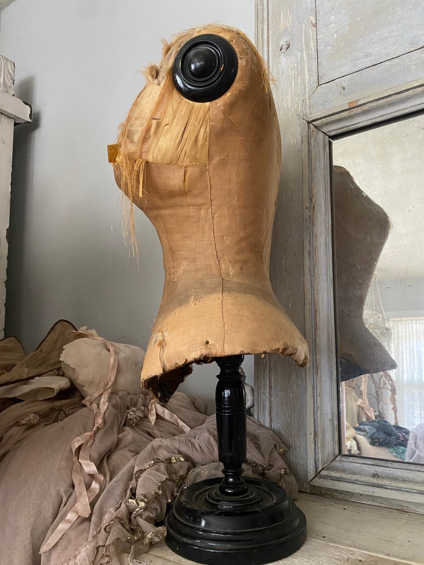 RESERVED Antique French Corset Mannequin
