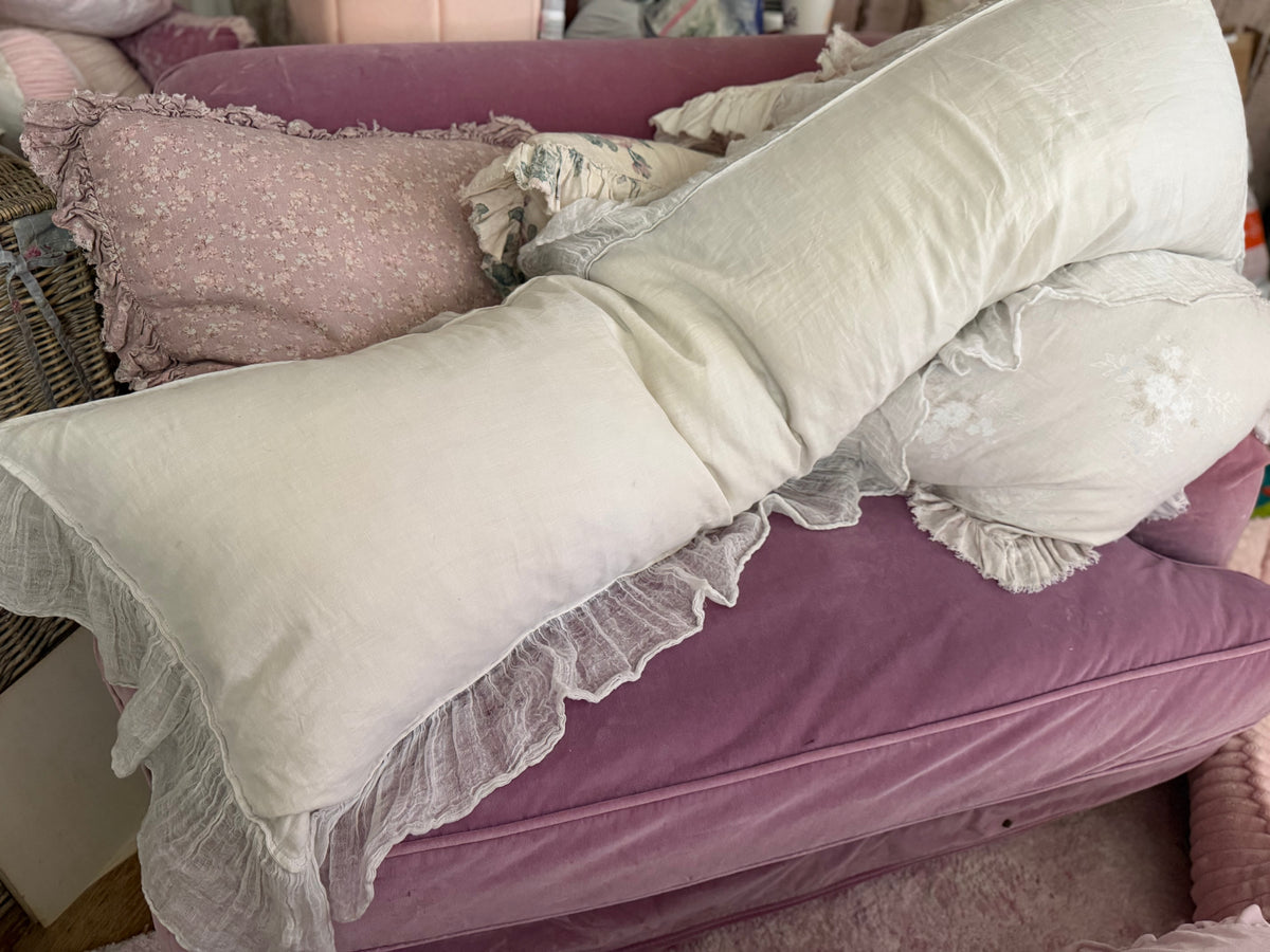 RARE Retired Bella Notte Whisper Linen Body Pillow