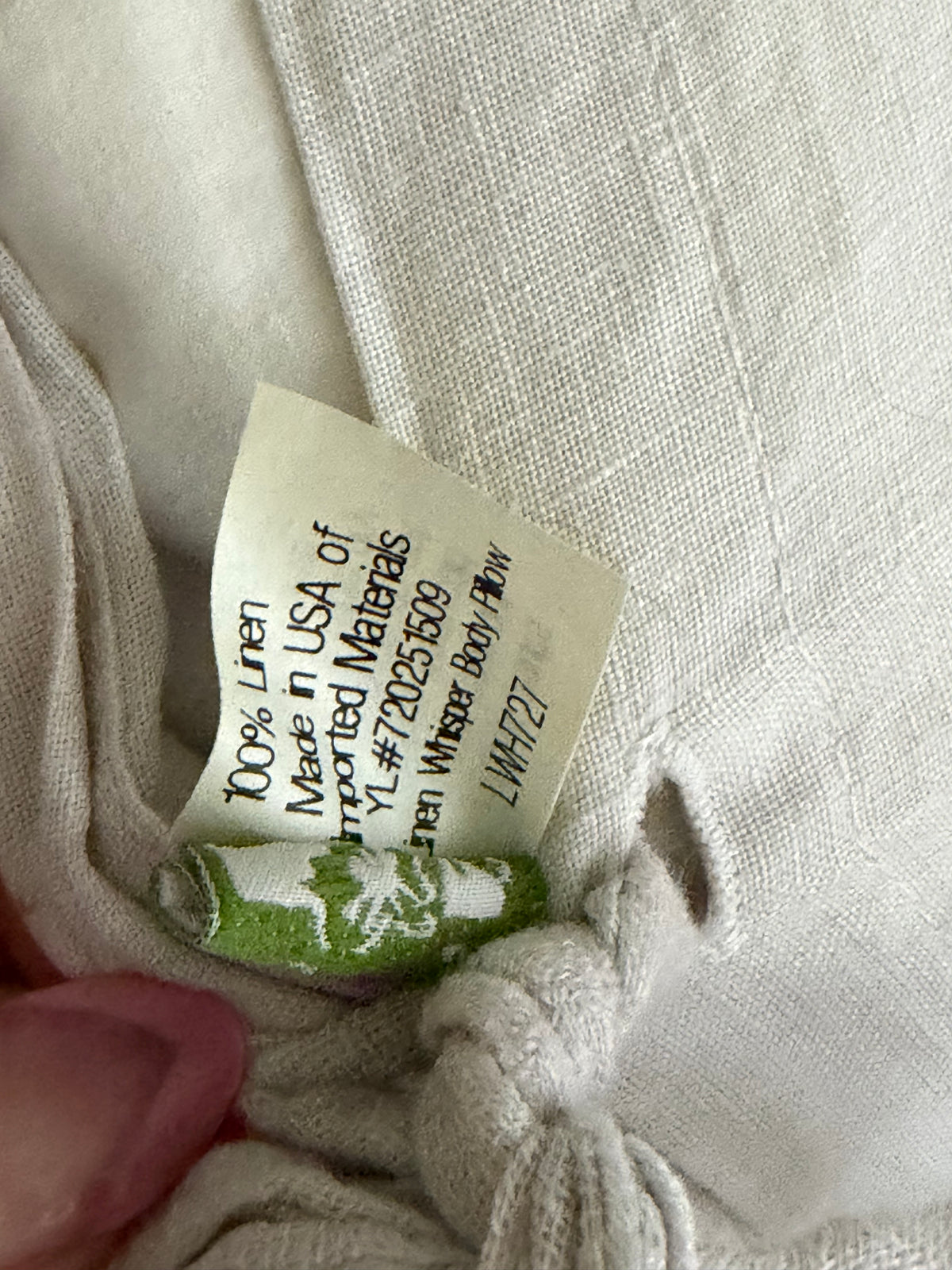 RARE Retired Bella Notte Whisper Linen Body Pillow