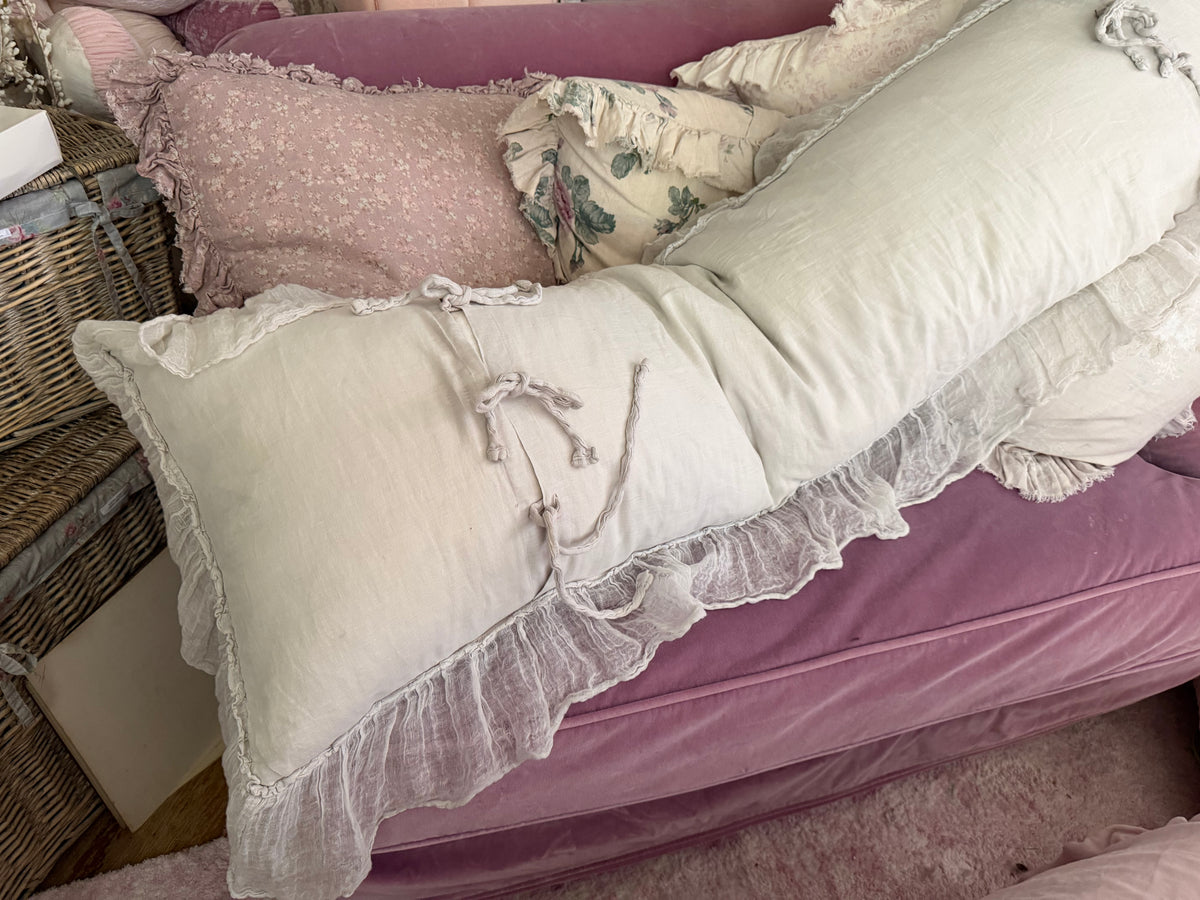 RARE Retired Bella Notte Whisper Linen Body Pillow