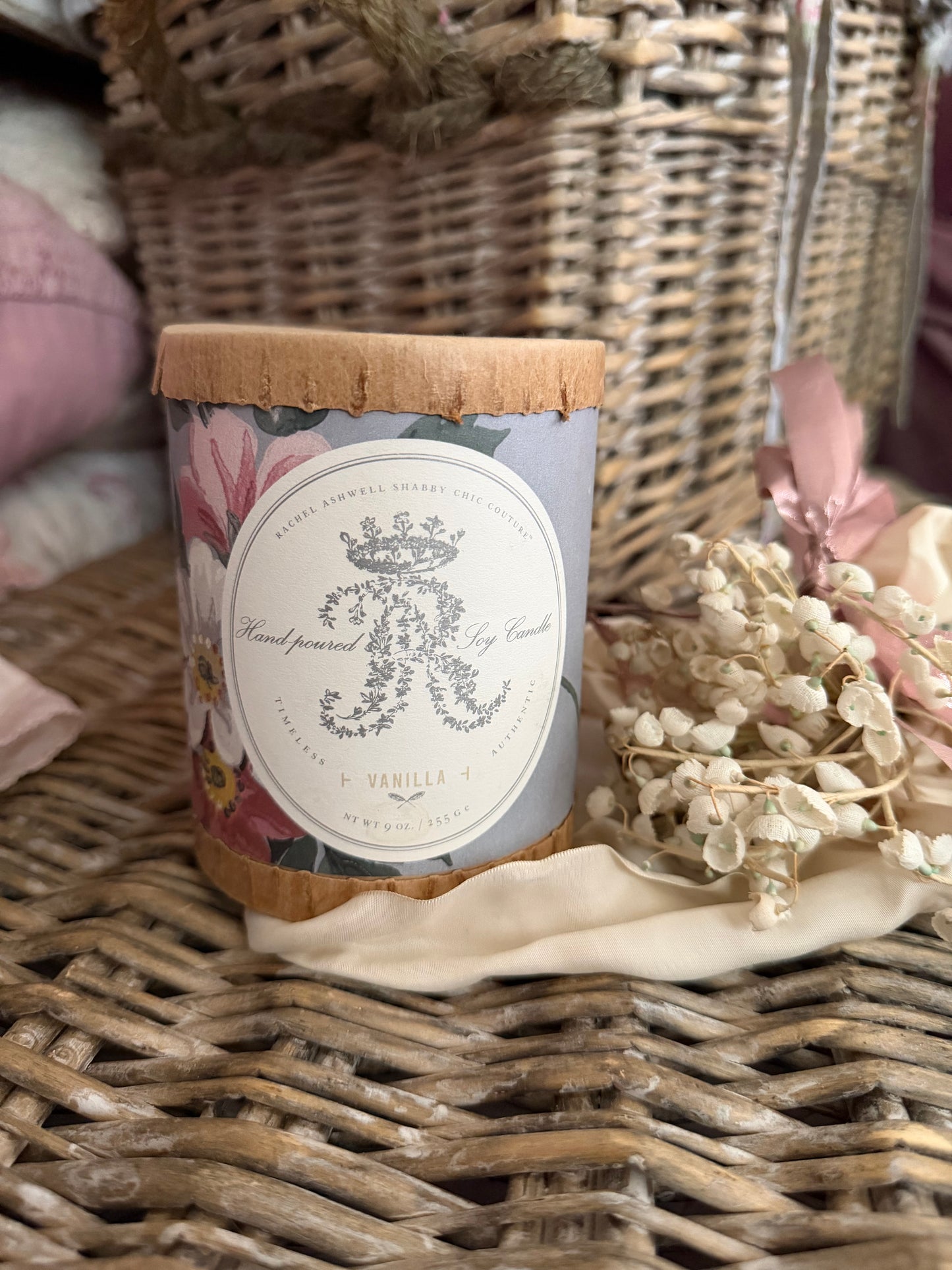 RARE Rassc Rachel Ashwell Wallpaper Candle Box