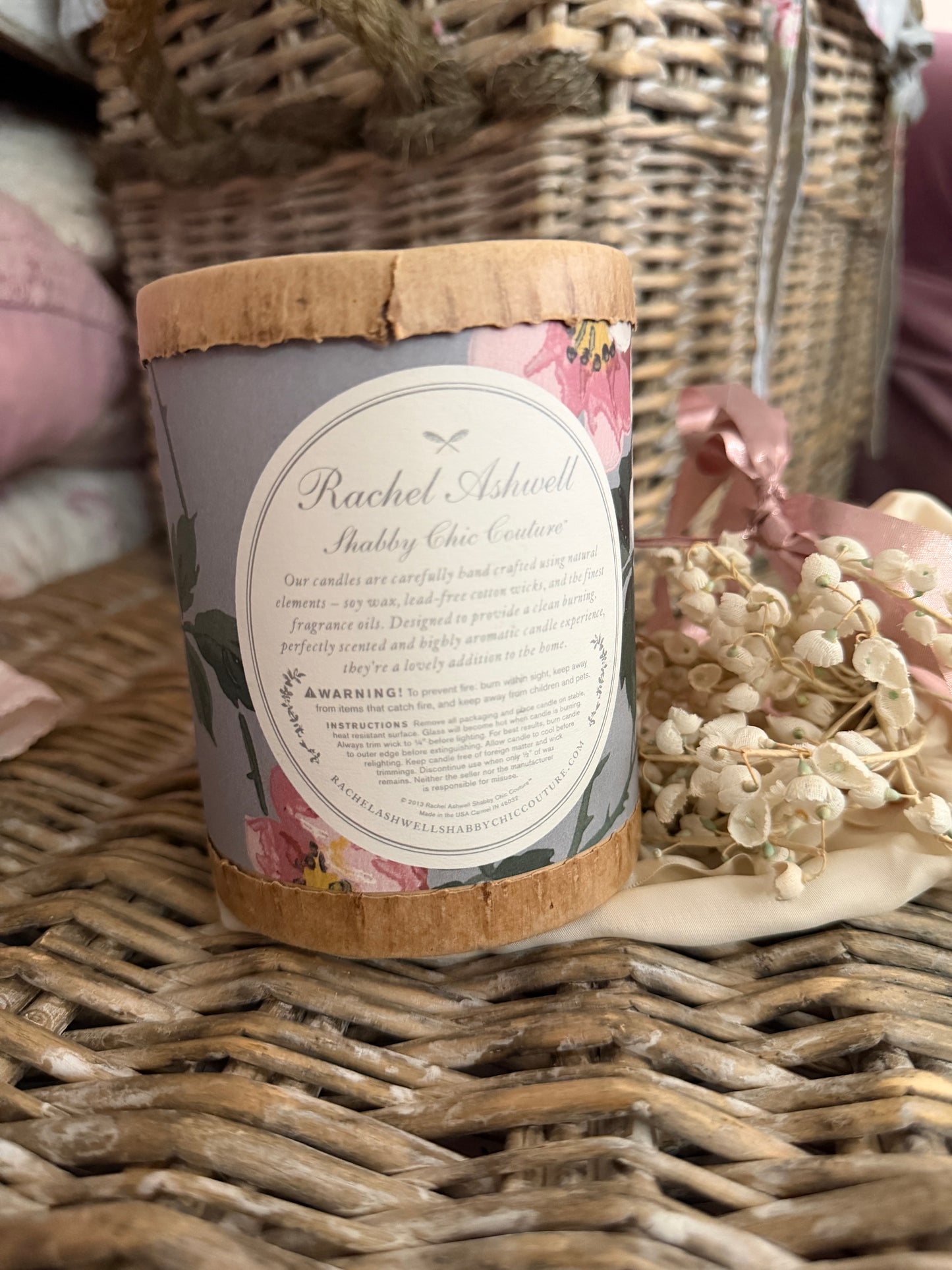 RARE Rassc Rachel Ashwell Wallpaper Candle Box