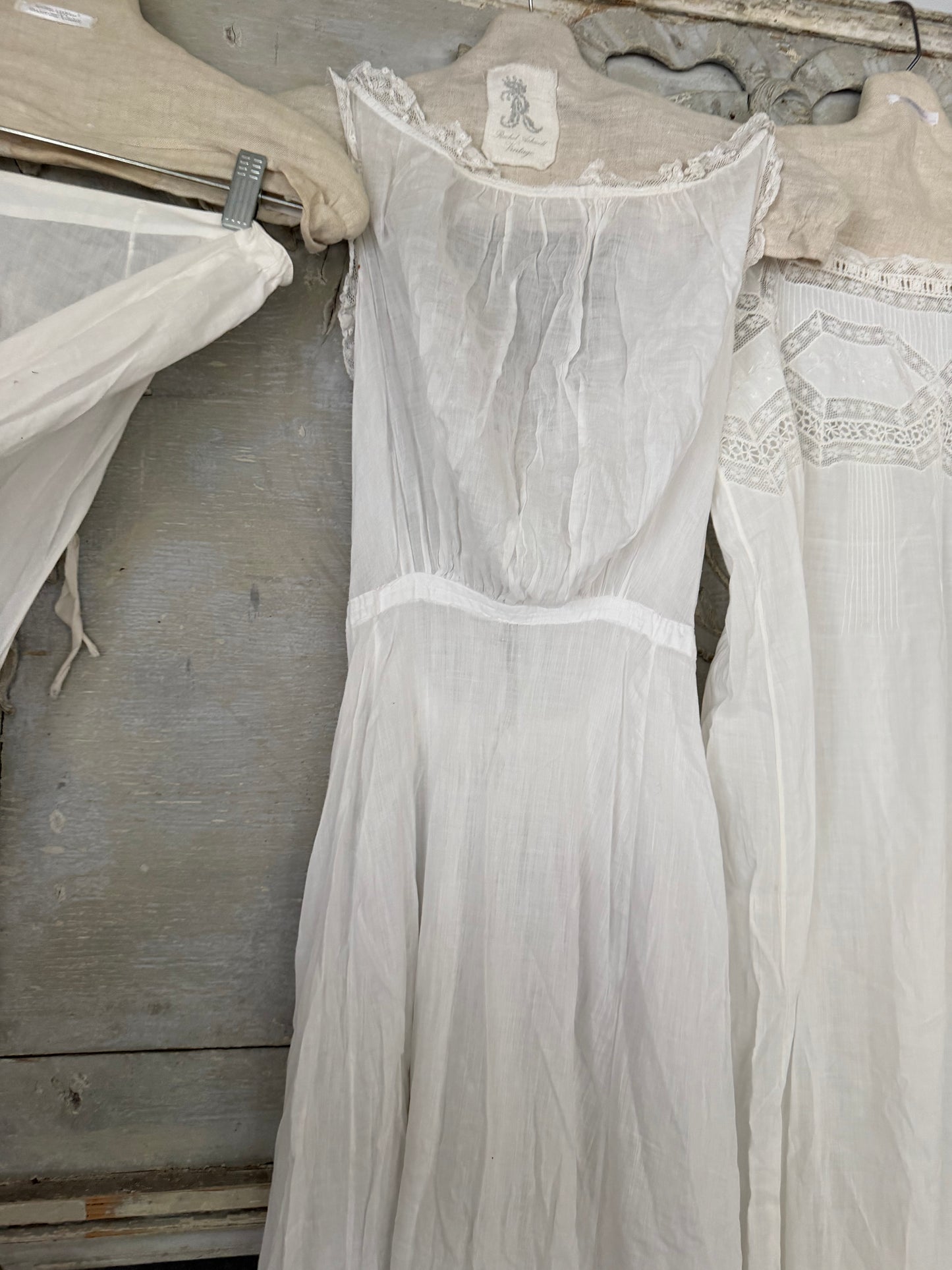 Collection Antique Victorian Whites Lace Nightgown Slip Pantalons