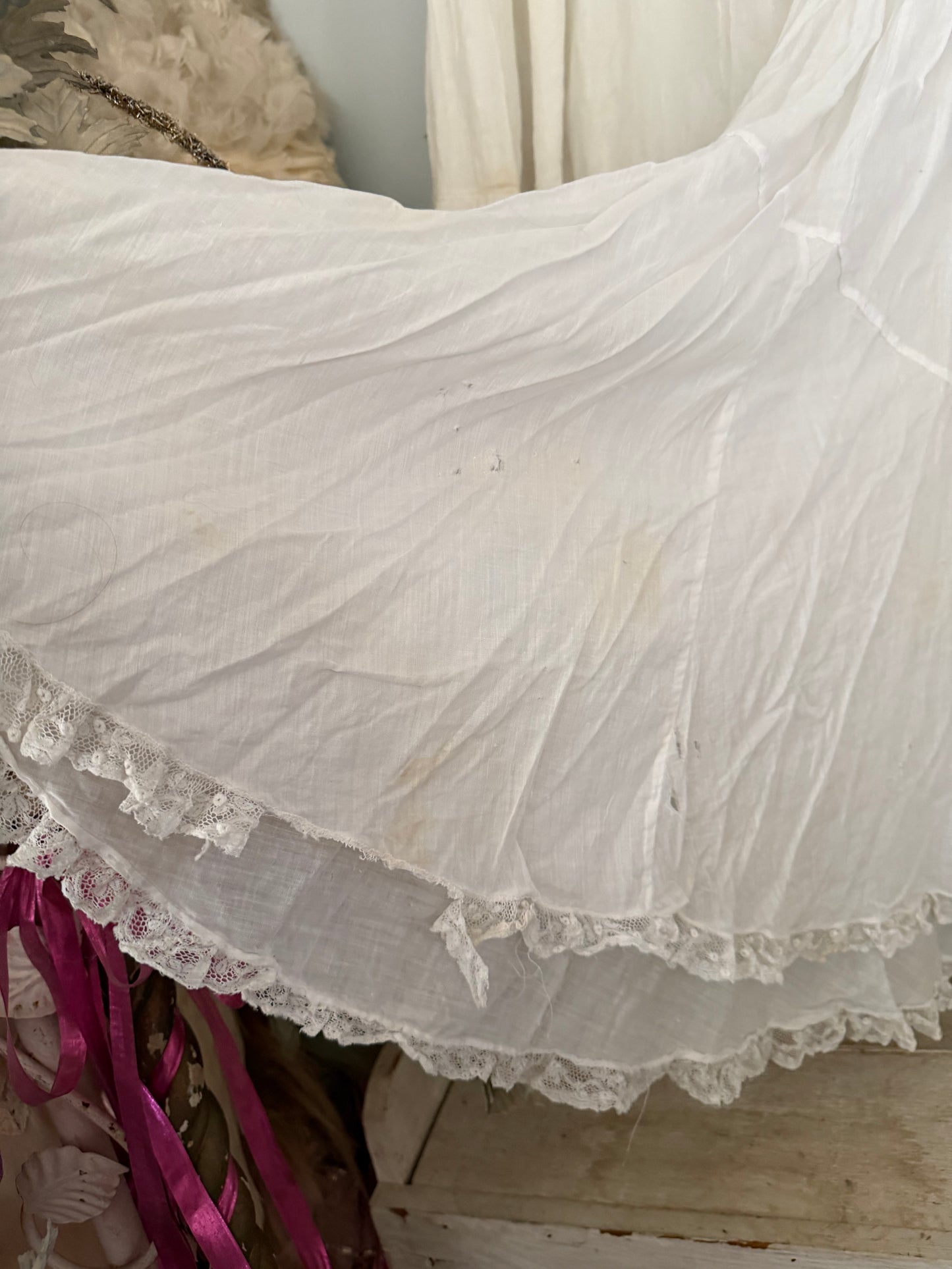 Collection Antique Victorian Whites Lace Nightgown Slip Pantalons