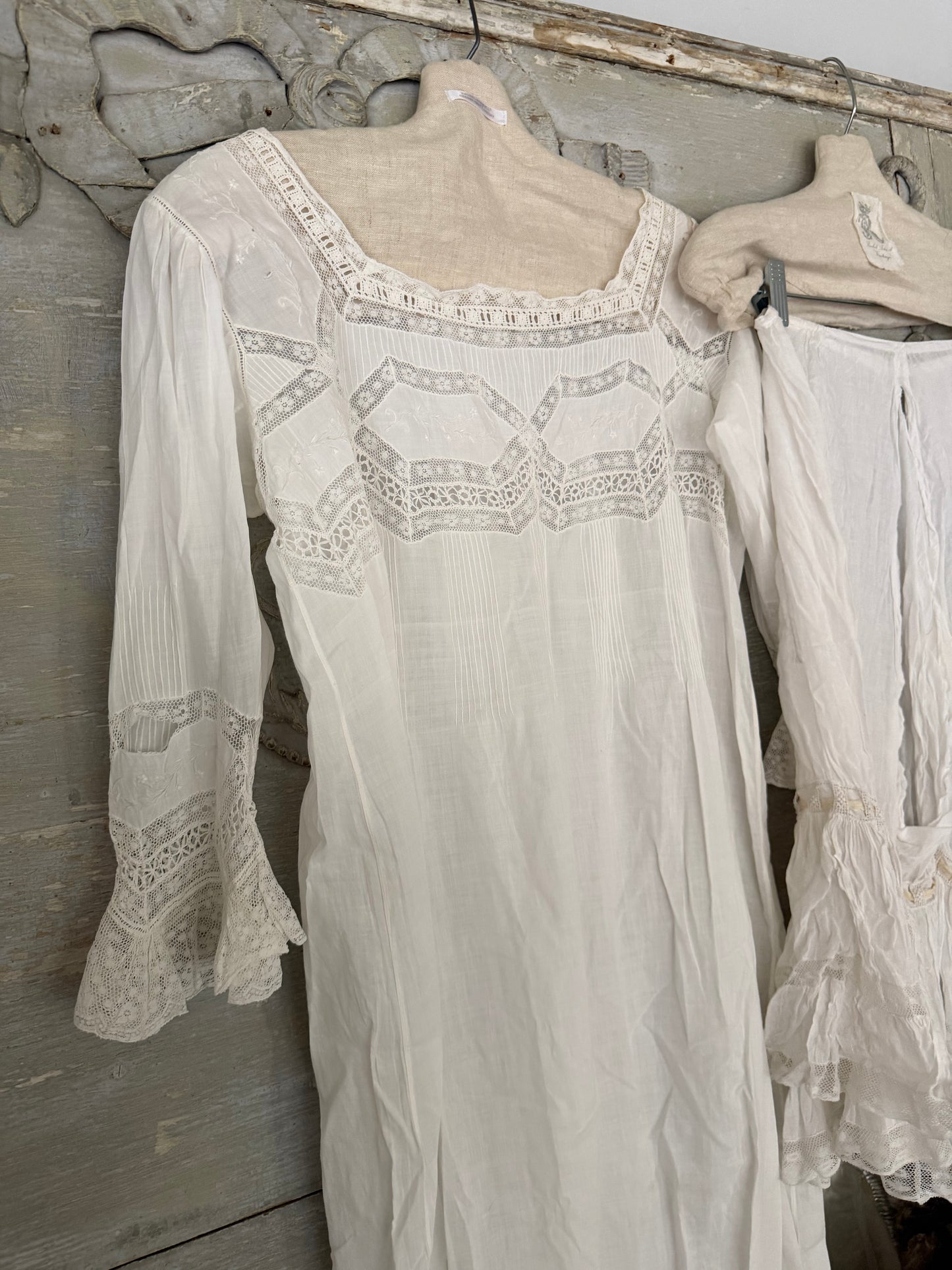 Collection Antique Victorian Whites Lace Nightgown Slip Pantalons