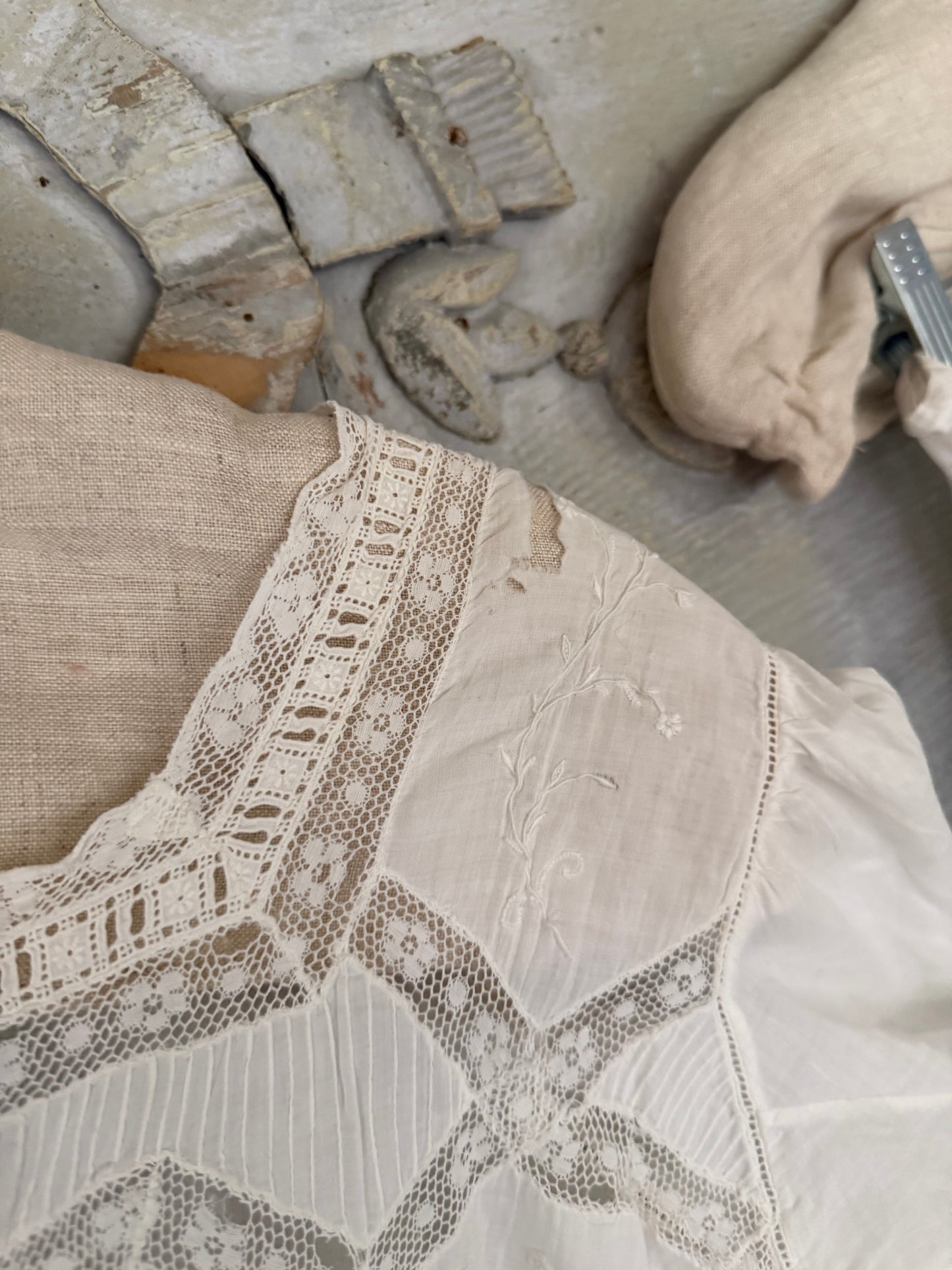 Collection Antique Victorian Whites Lace Nightgown Slip Pantalons