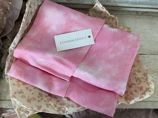 Love Shack Facny Pink Linen Tablecloth