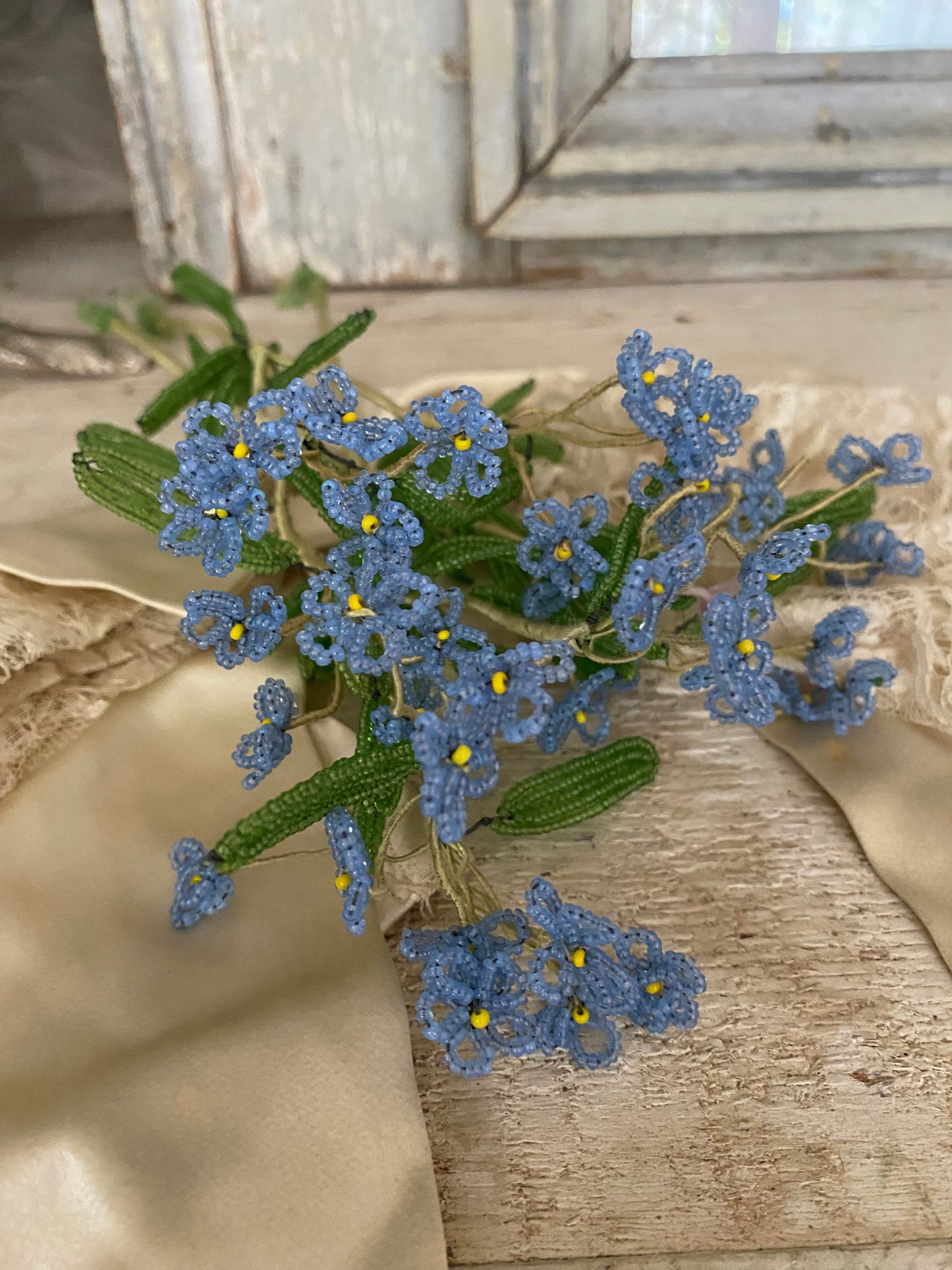Antique French Beaded Flowers