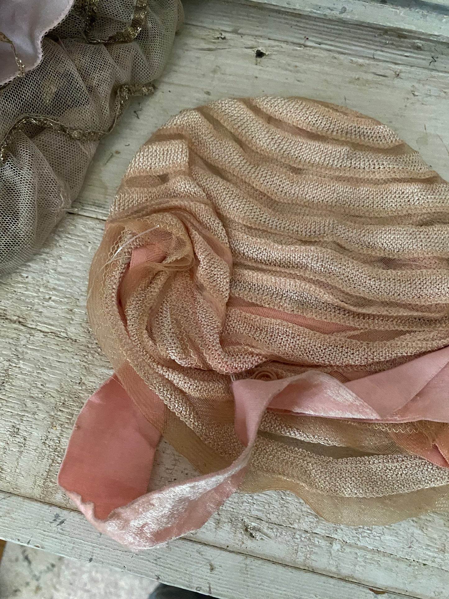 Antique 1920s Pink Flapper Cloche Hat